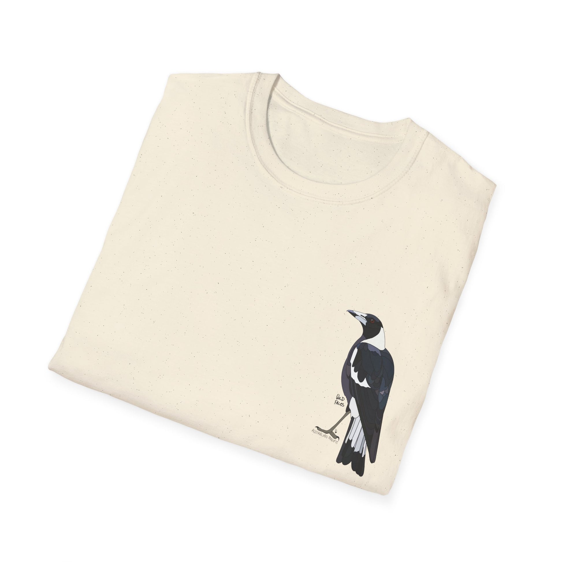 Australian Magpie - Small design - Unisex Softstyle T-Shirt Printify