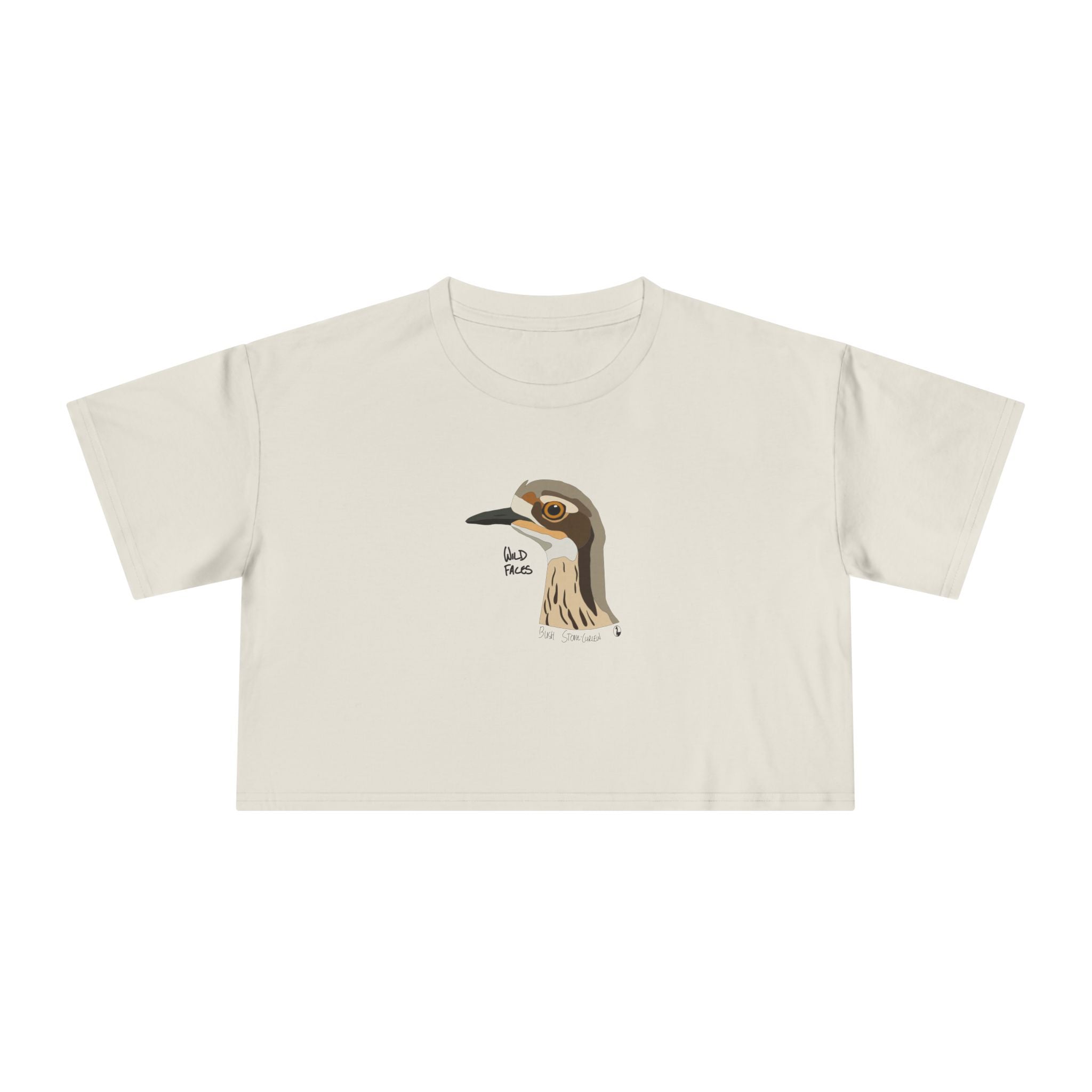 Bush Stone-curlew head- Women's Crop Tee