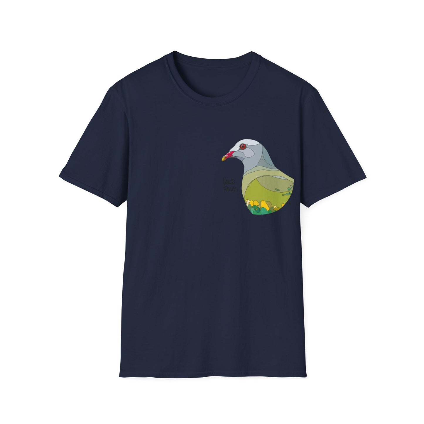 Wompoo Fruit Dove - Small design - Unisex Softstyle T-Shirt Printify