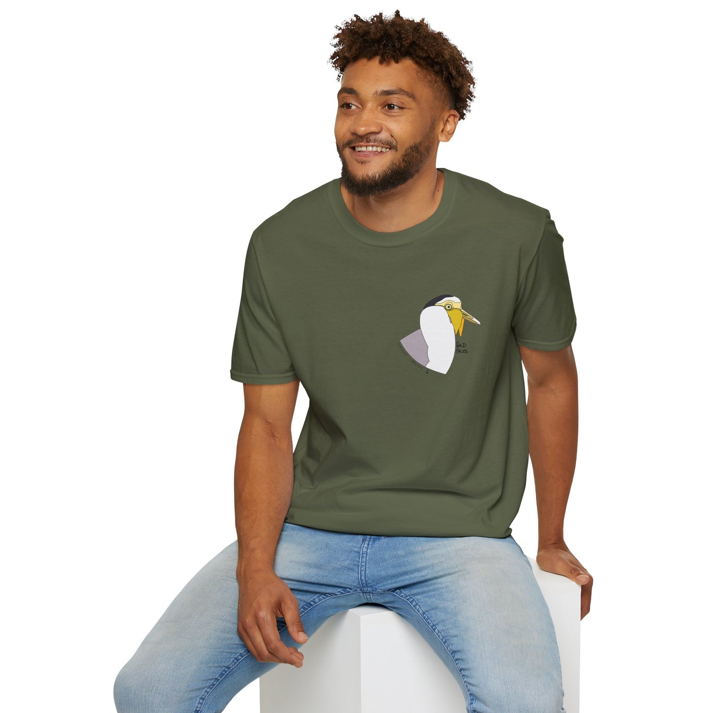 Masked Lapwing - Small design - Unisex Softstyle T-Shirt