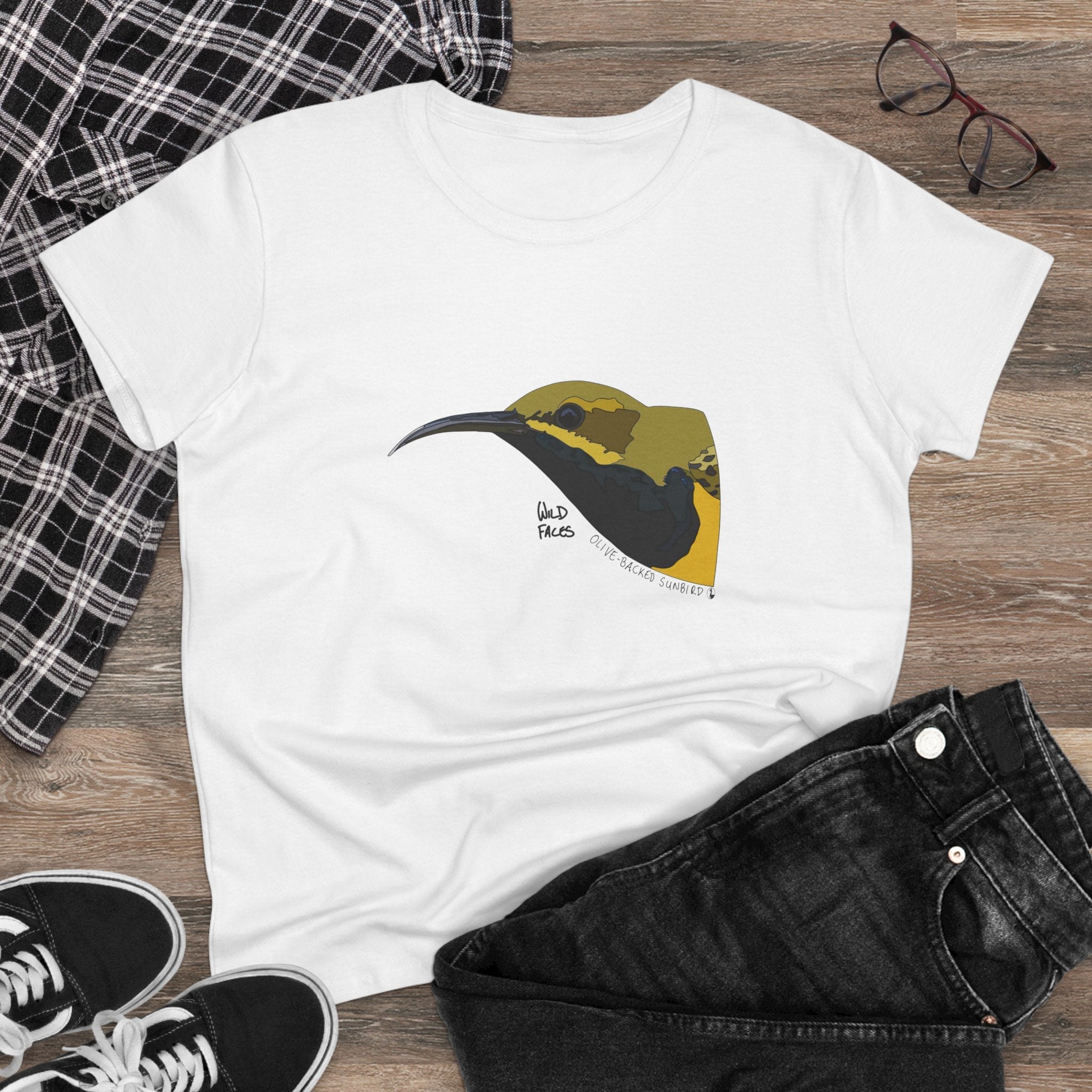 Olive-backed Sunbird - Women's Midweight Cotton Tee Printify