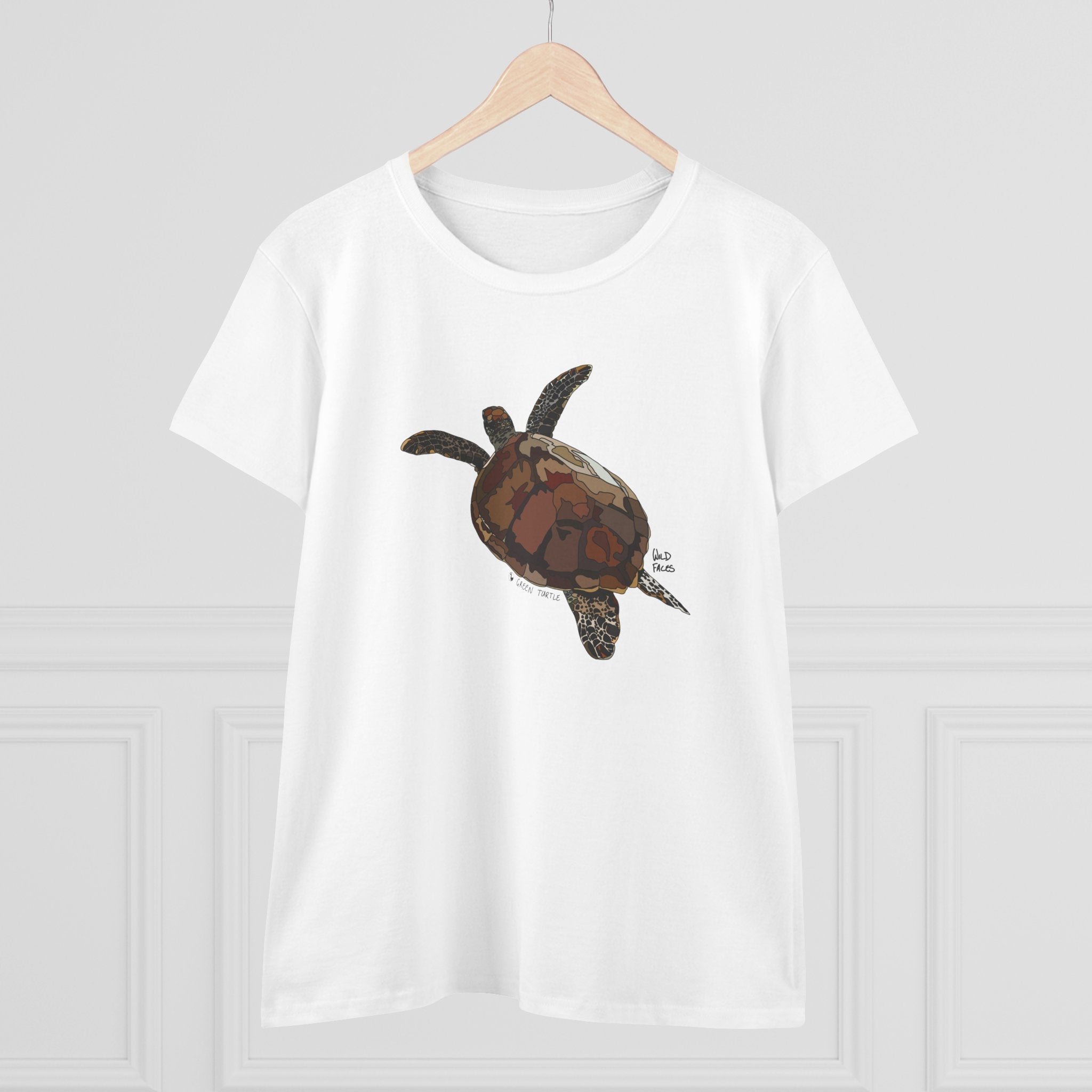 Green Turtle - Women's Midweight Cotton Tee Printify