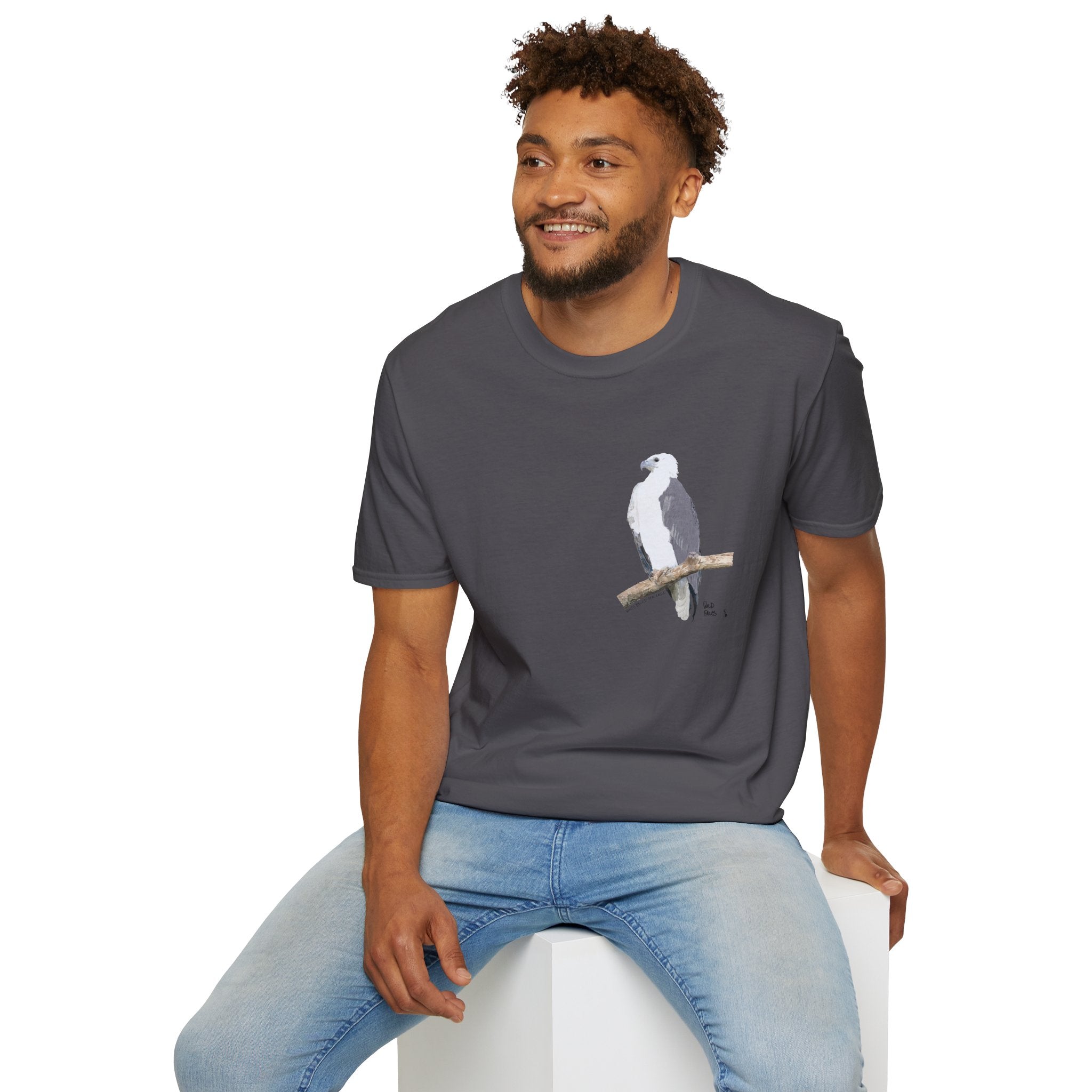 White-bellied Sea Eagle - Small design - Unisex Softstyle T-Shirt Printify
