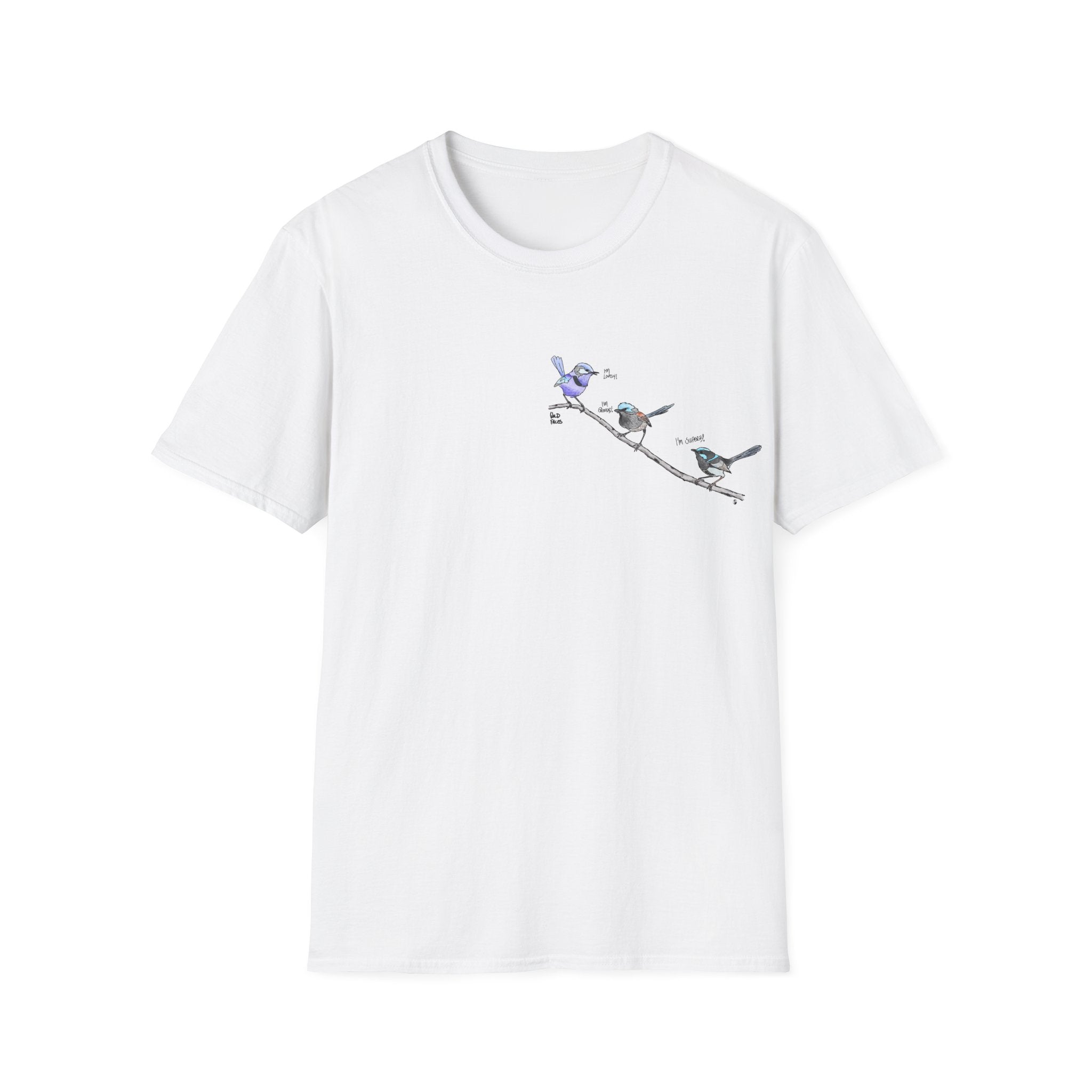 A trio of  Fairy-wrens (spendid, superb and lovely) - Small design - Unisex Softstyle T-Shirt