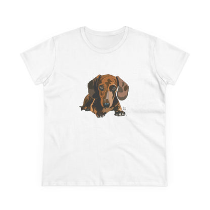 Dachshund (body) - Women's Midweight Cotton Tee