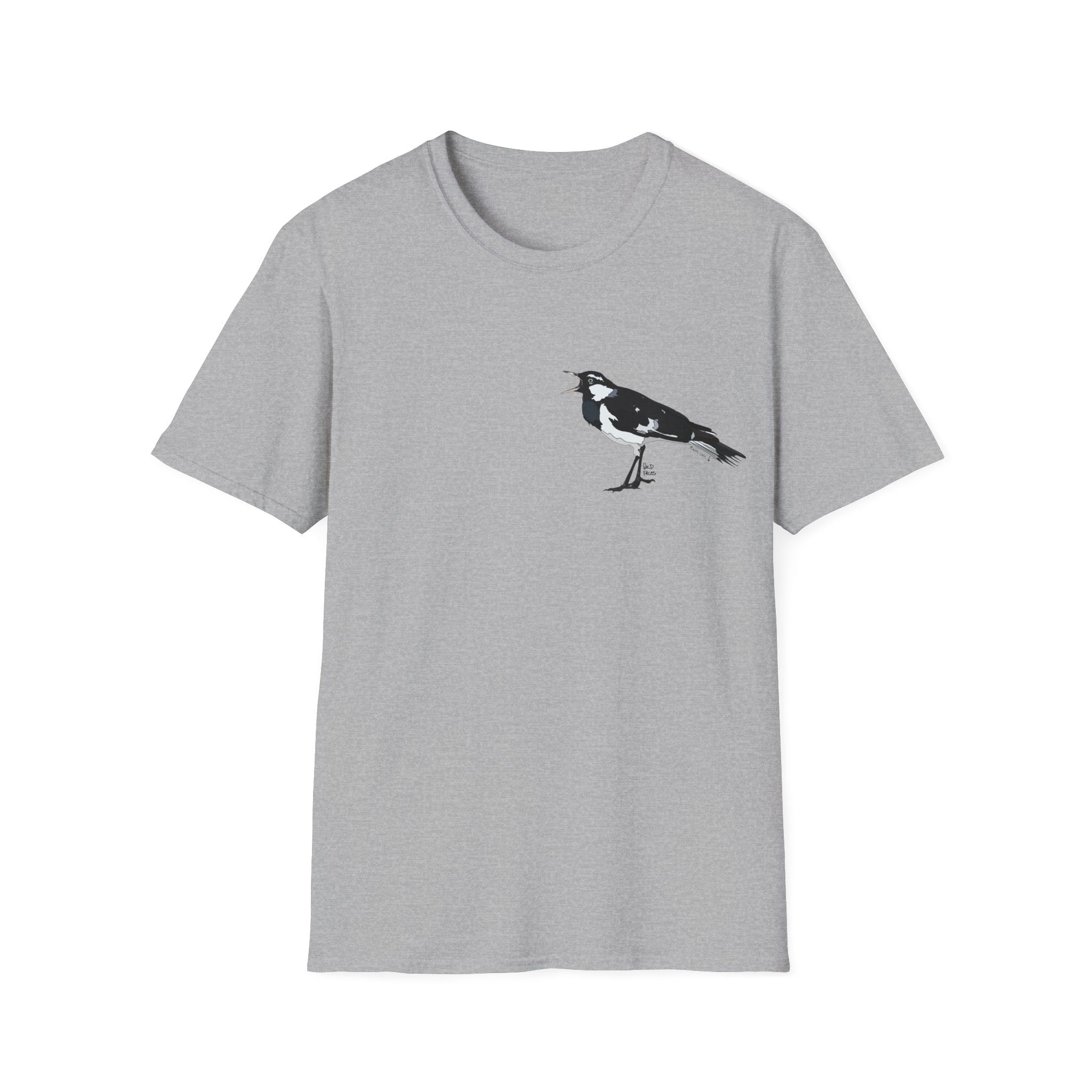 Magpie-lark - Small design - Unisex Softstyle T-Shirt