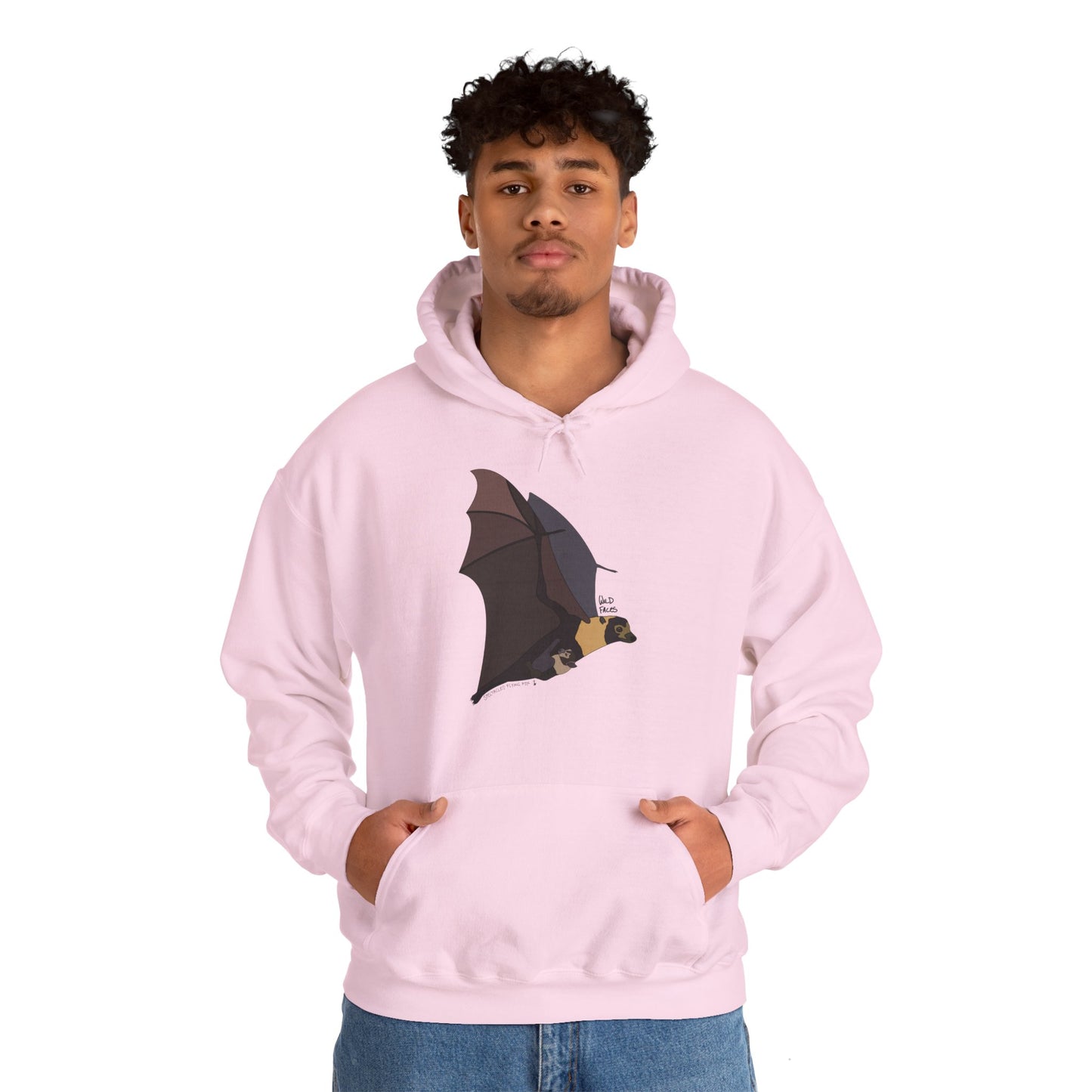 Spectacled Flying Fox (in flight) | Unisex Heavy Blend™ Hooded Sweatshirt