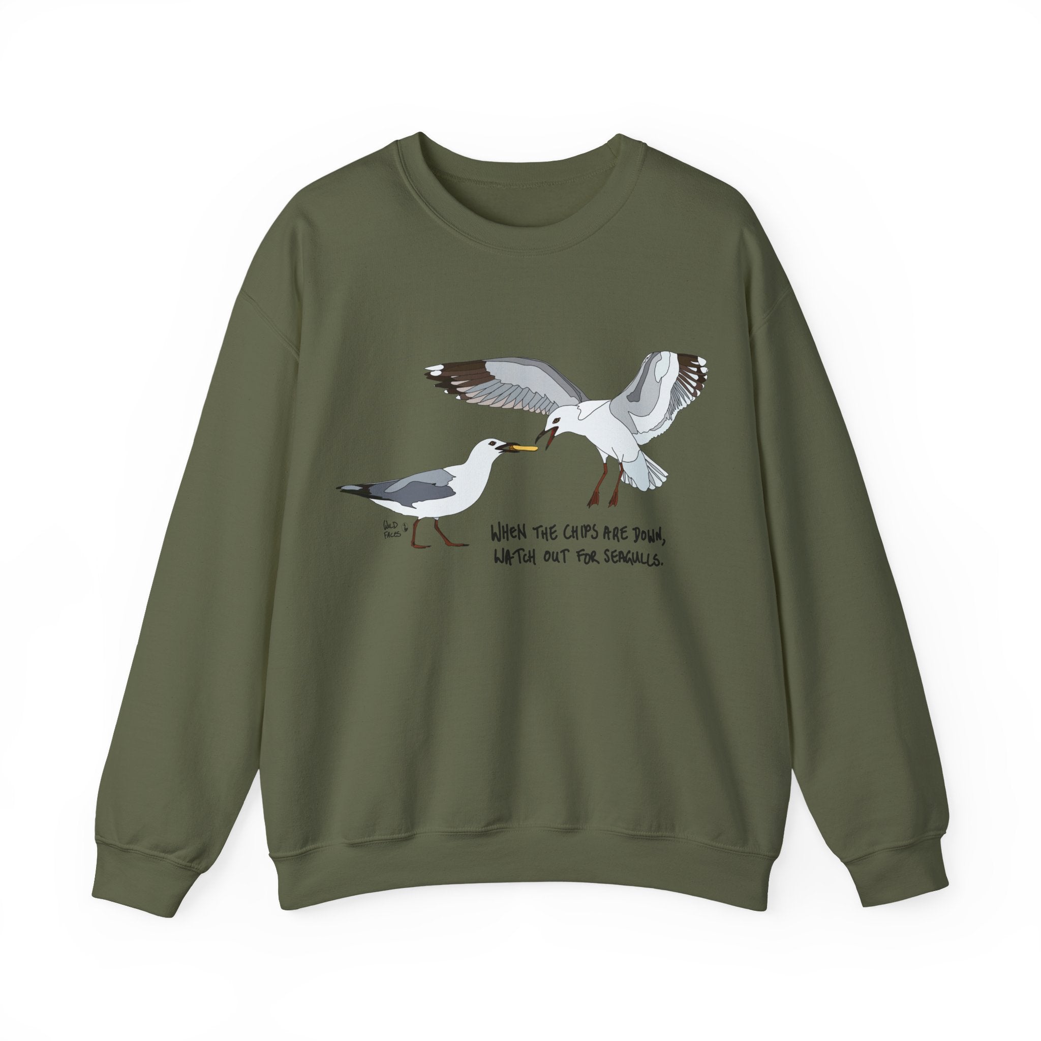 When the chips are down, watch out for seagulls | Unisex Heavy Blend™ Crewneck