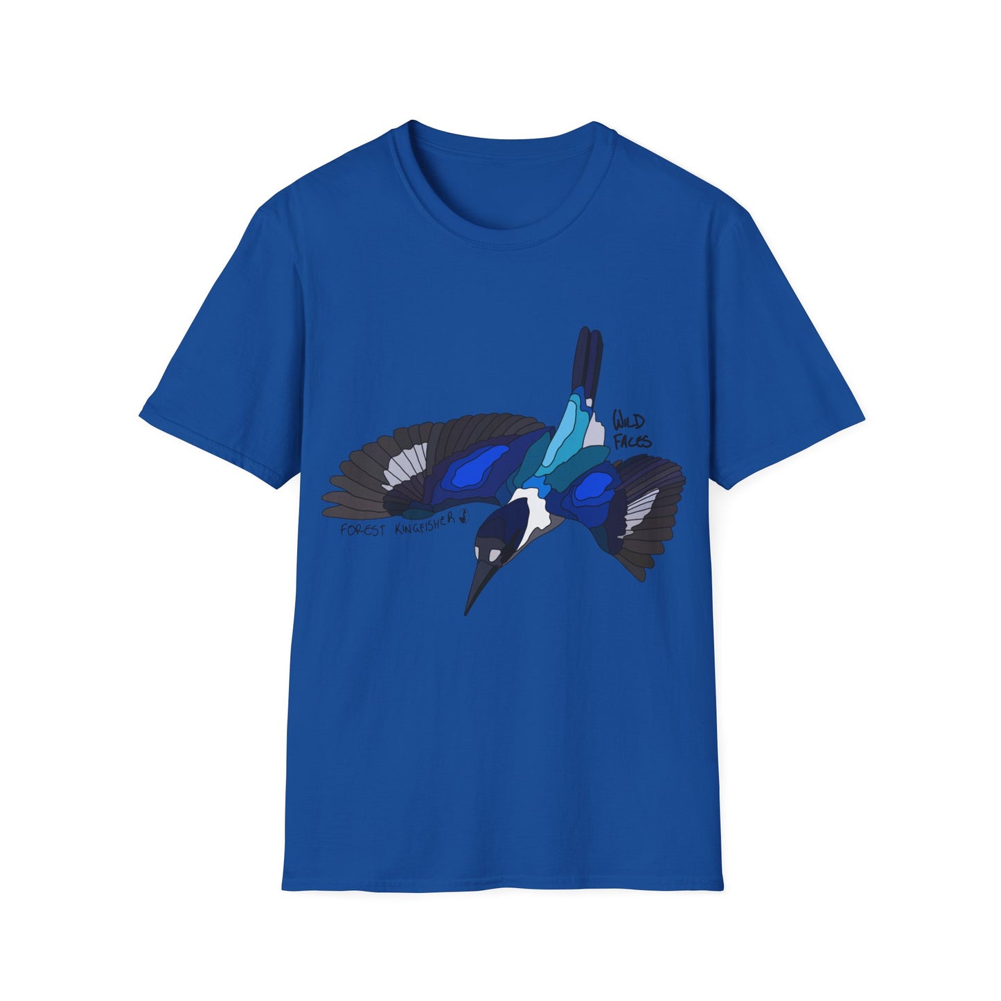 Forest Kingfisher (flying) - Unisex Softstyle T-Shirt