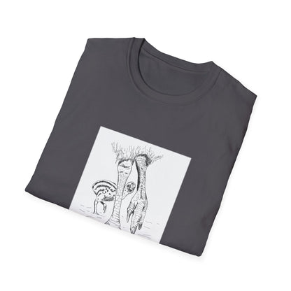 Southern Cassowary with chick - Unisex Softstyle T-Shirt