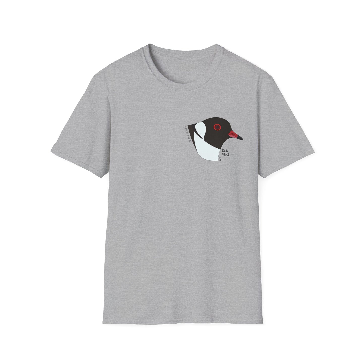 Hooded Plover Head-Small design- Unisex Softstyle T-Shirt