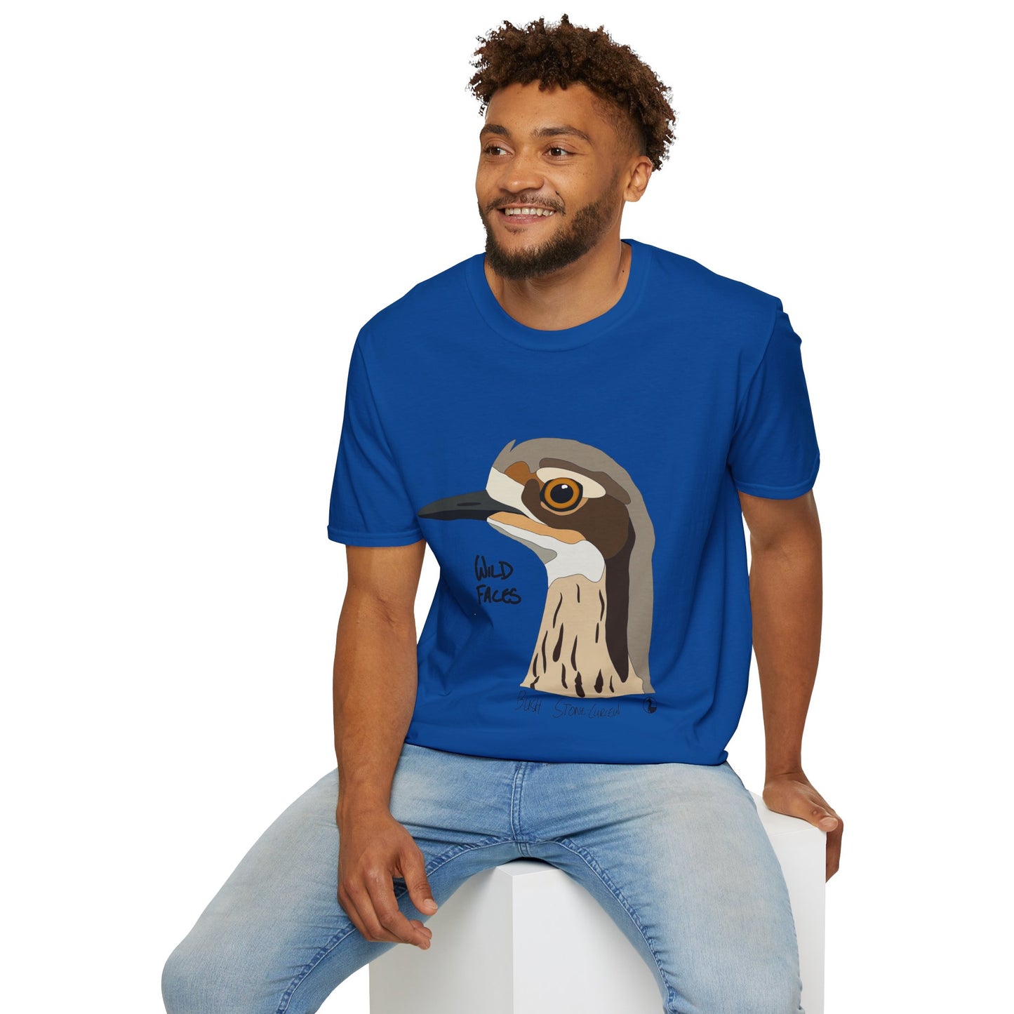 Bush Stone-curlew Head - Unisex Softstyle T-Shirt