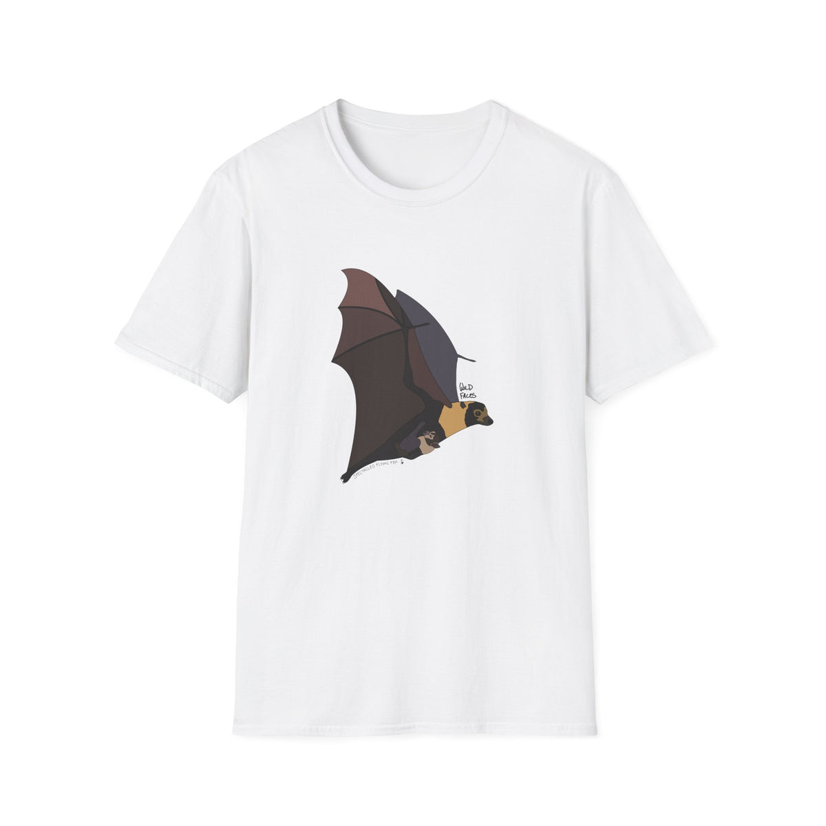 Spectacled Flying Fox (in flight) - Unisex Softstyle T-Shirt