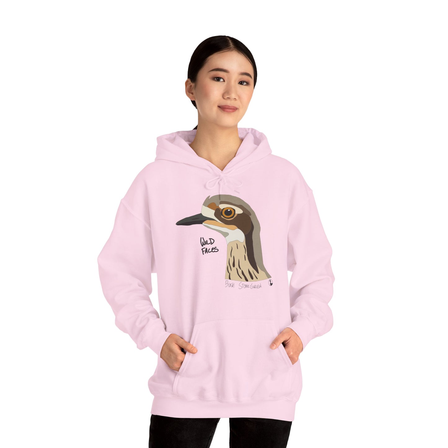 Bush-stone Curlew (head) | Unisex Heavy Blend™ Hooded Sweatshirt