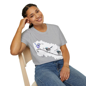 A trio of  Fairy-wrens (spendid, superb and lovely) - Unisex Softstyle T-Shirt Printify