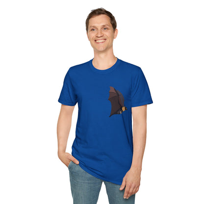 Spectacled Flying Fox (in flight) - Small design - Unisex Softstyle T-Shirt