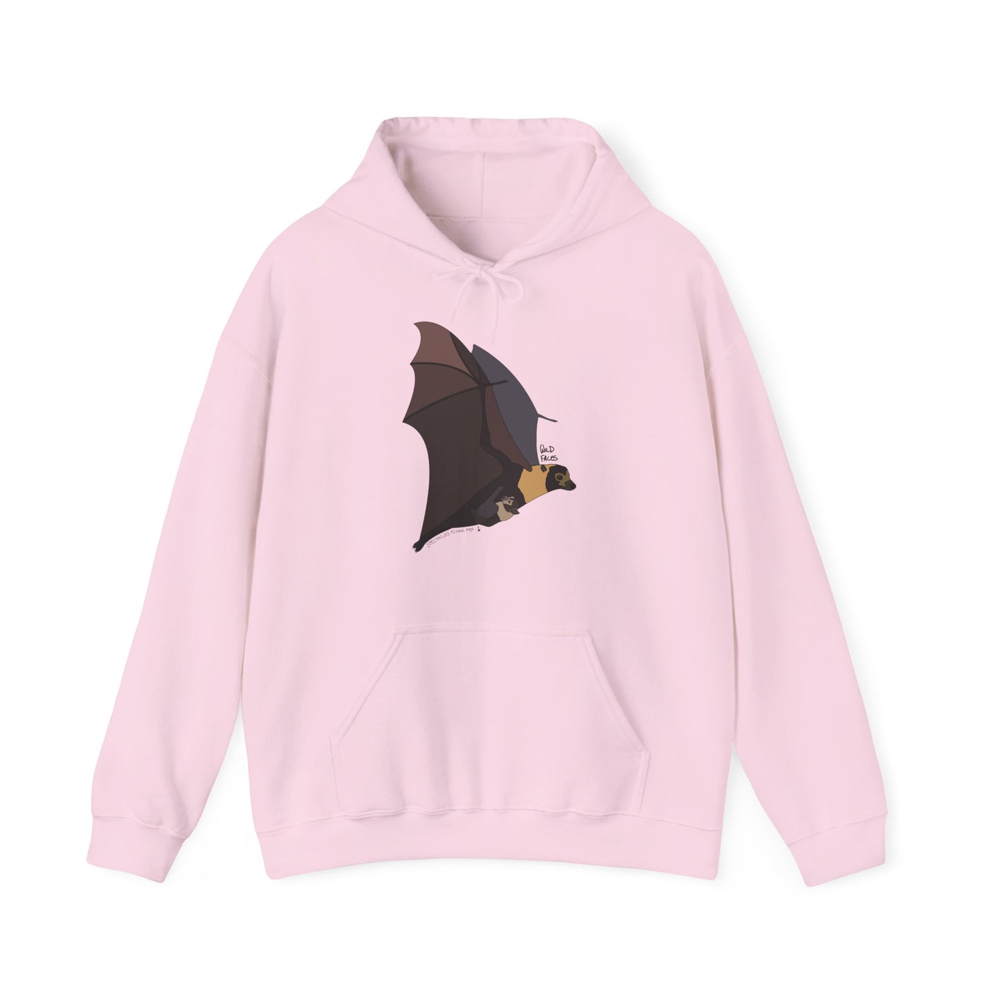 Spectacled Flying Fox (in flight) | Unisex Heavy Blend™ Hooded Sweatshirt