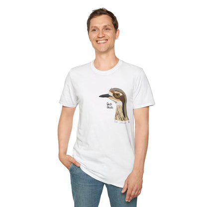 Bush Stone-curlew Head- Small design - Unisex Softstyle T-Shirt