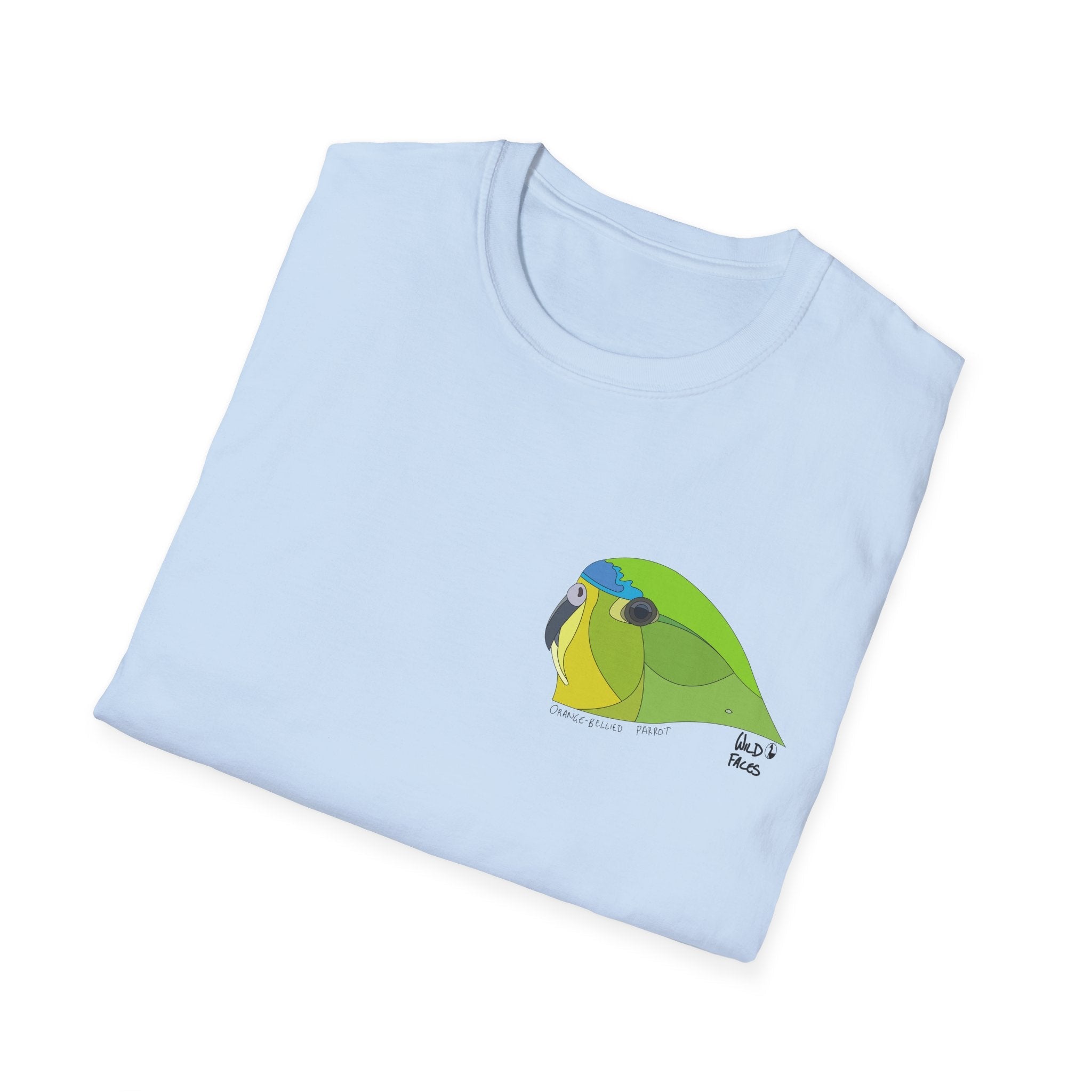 Orange-bellied Parrot - Small design- Unisex Softstyle T-Shirt Printify