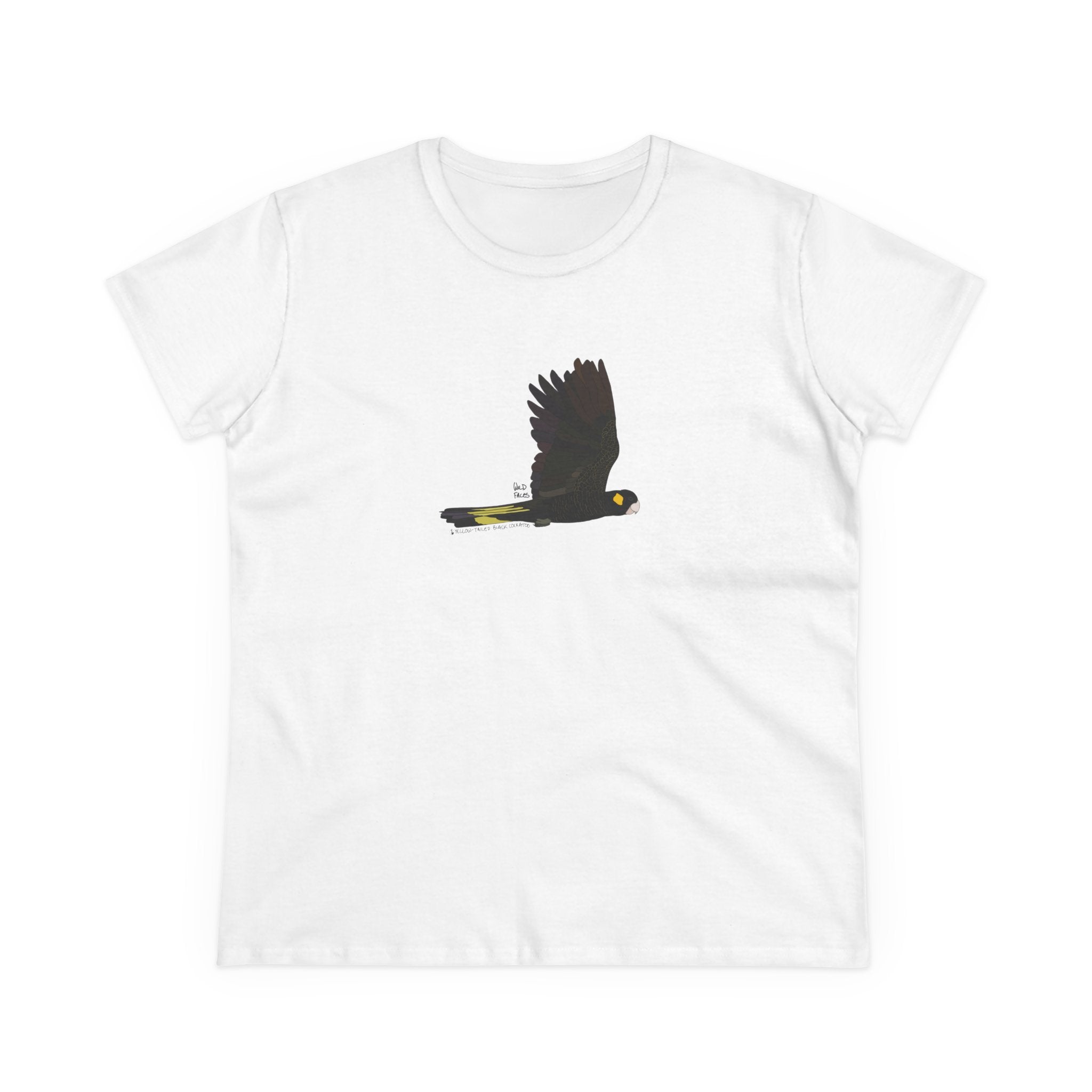 Yellow-tailed Black Cockatoo - Women's Midweight Cotton Tee