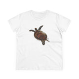 Green Turtle - Women's Midweight Cotton Tee Printify