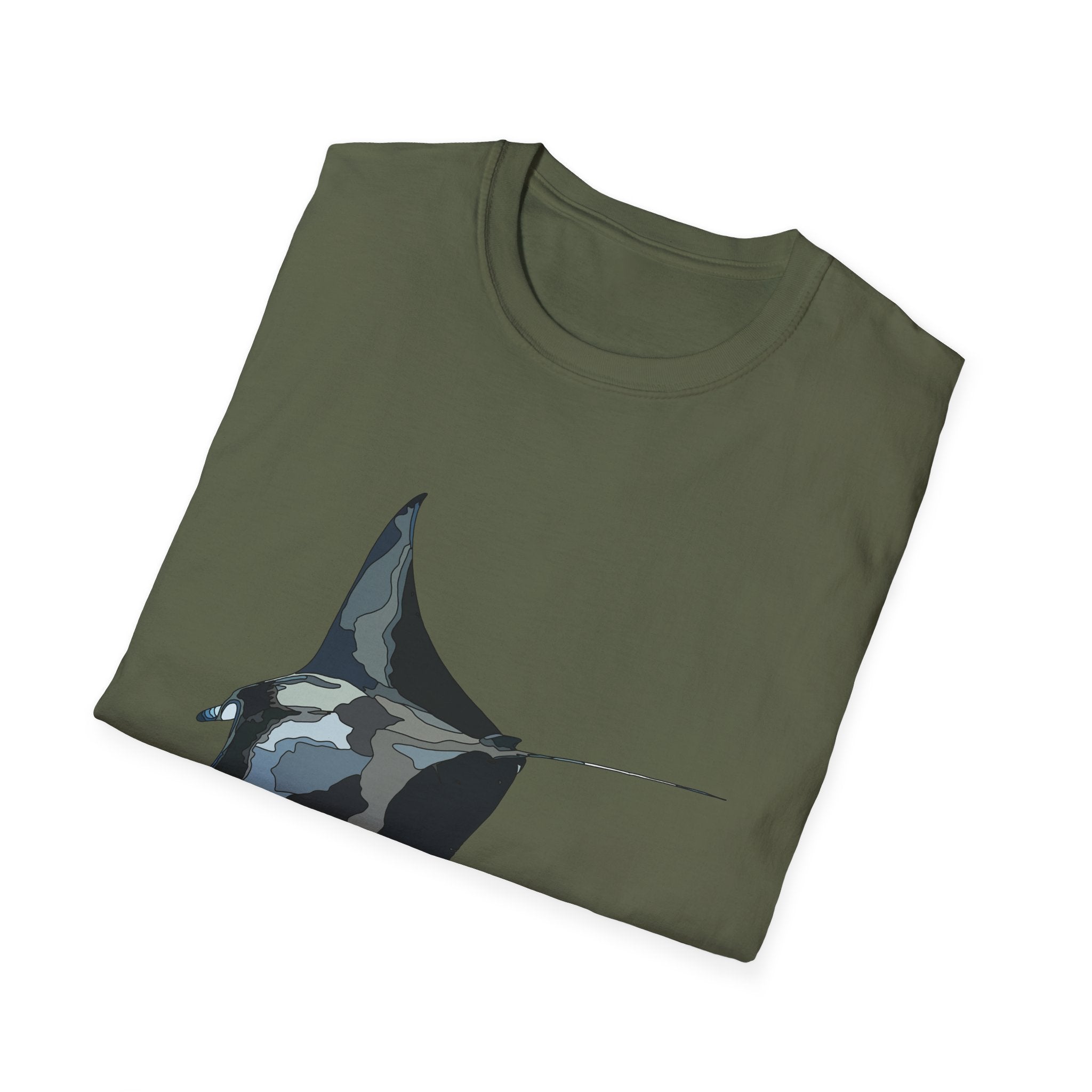 Reef Manta Ray- large design - Unisex Softstyle T-Shirt Printify
