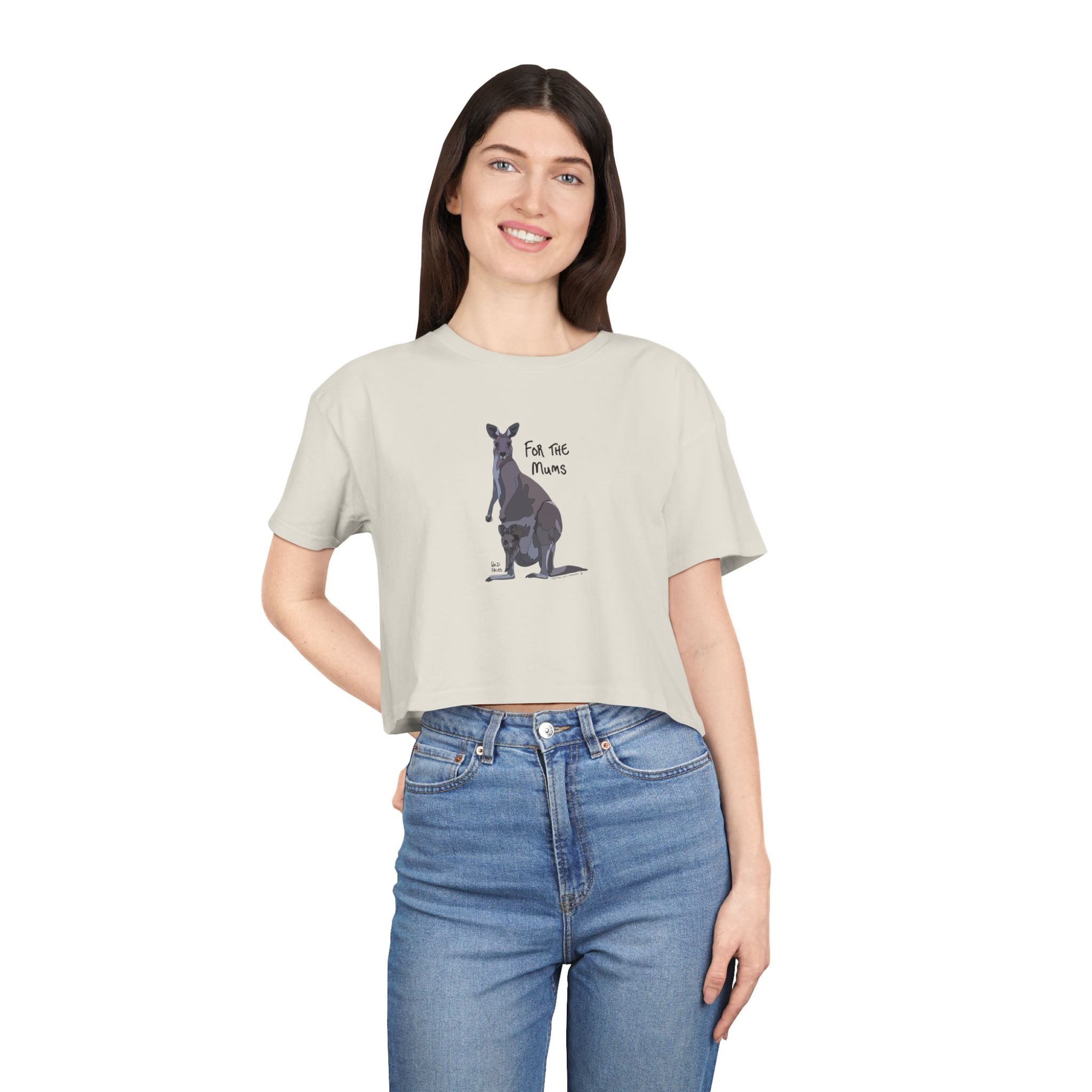 For the mums - Eastern Grey Kangaroo - Women's Crop Tee