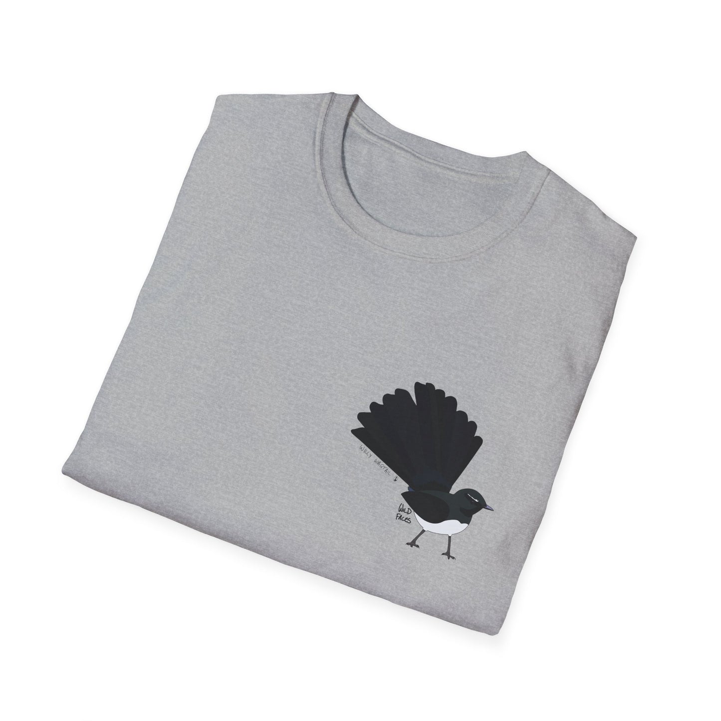 Willy Wagtail - Small design - Unisex Softstyle T-Shirt