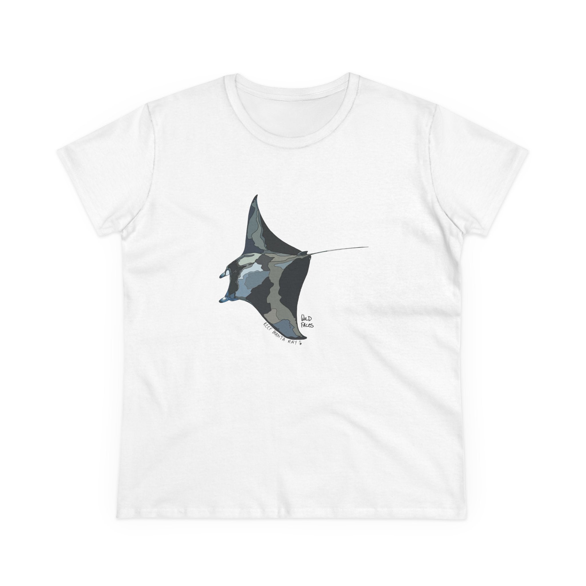 Reef Manta Ray - Women's Midweight Cotton Tee Printify