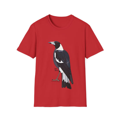 Australian Magpie - Unisex Softstyle T-Shirt Printify