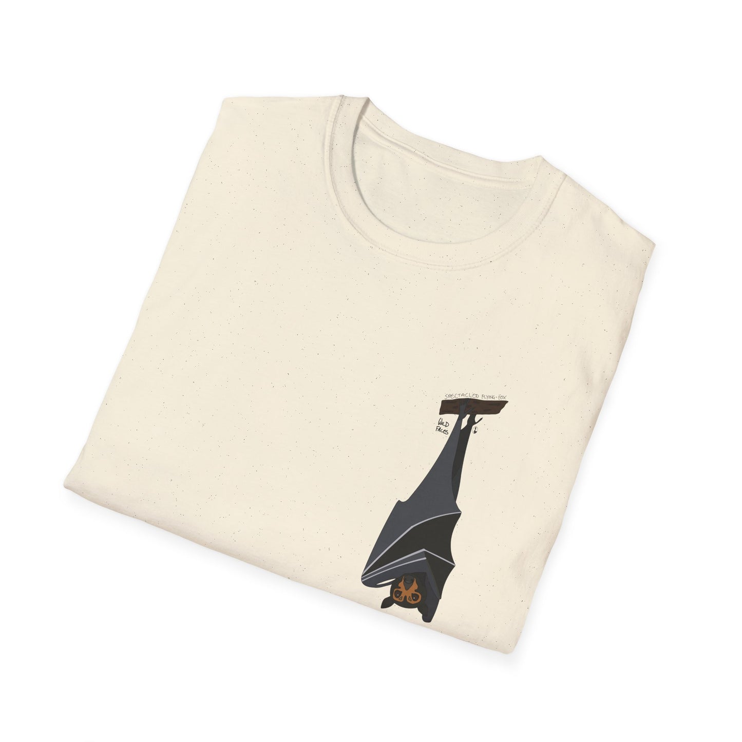 Spectacled Flying Fox - Small design - Unisex Softstyle T-Shirt