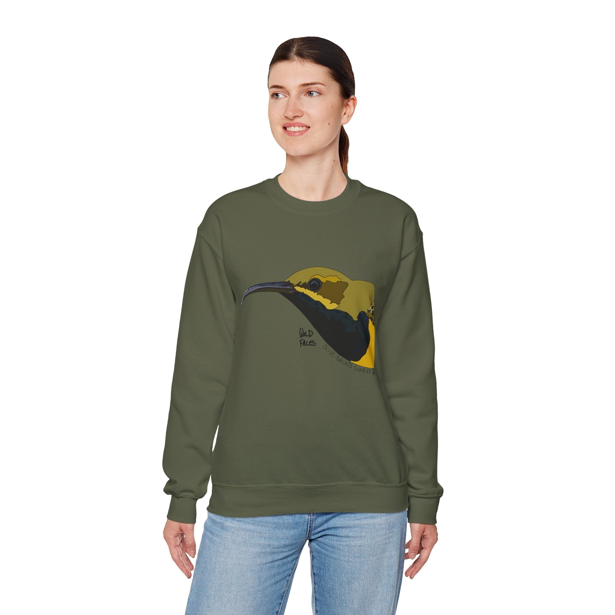 Olive-backed Sunbird Sweatshirt | Unisex Heavy Blend™ Crewneck Printify