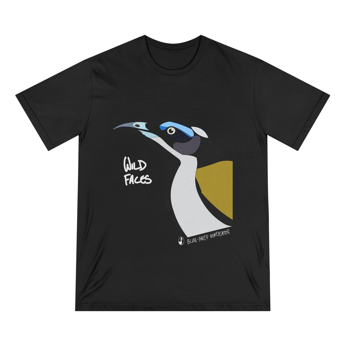 Blue-faced Honeyeater (white font) | Organic Staple T-shirt