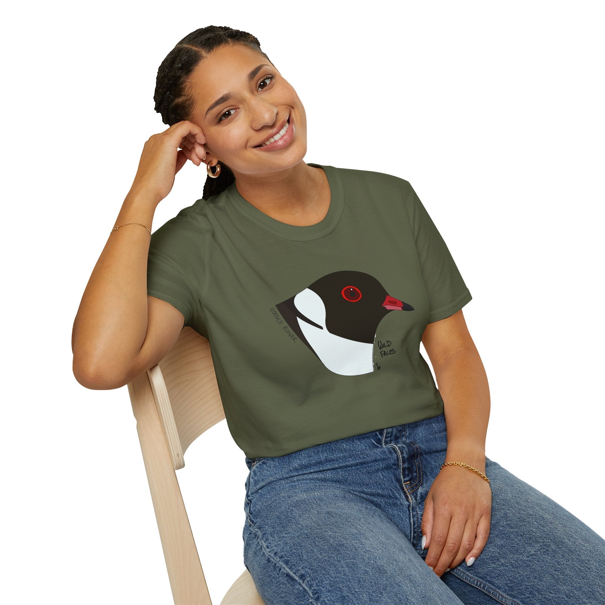 Hooded Plover Head- Unisex Softstyle T-Shirt Printify