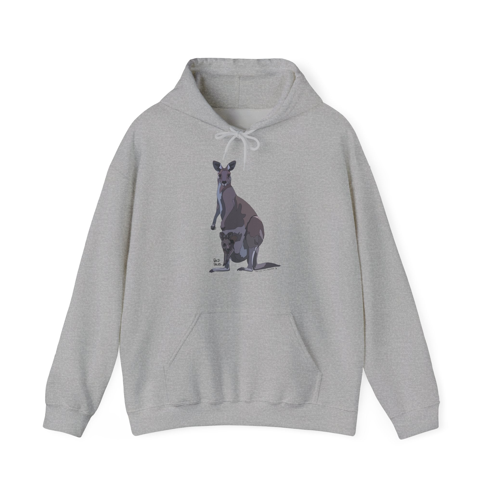 Eastern Grey Kangaroo (with joey) | Unisex Heavy Blend™ Hooded Sweatshirt