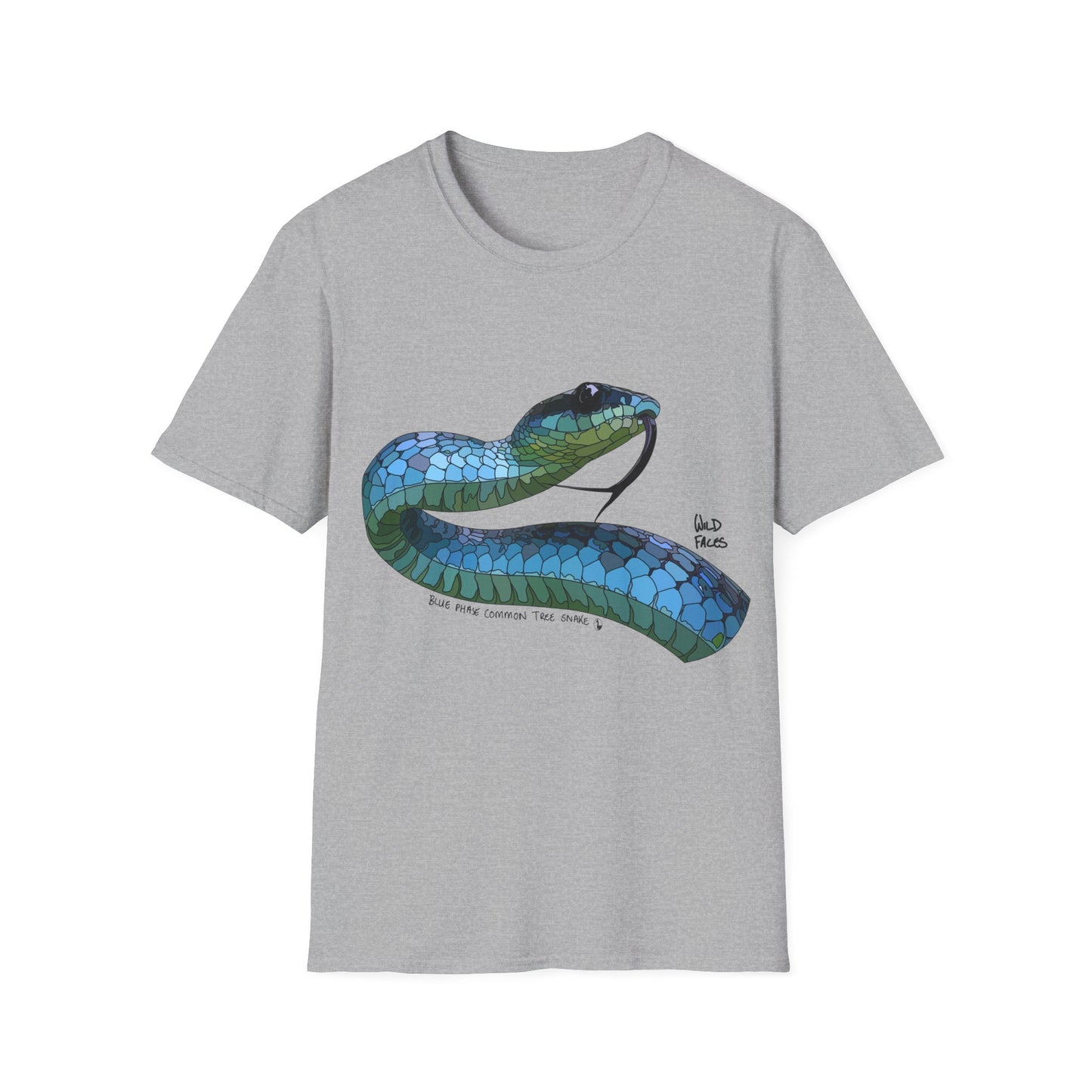 Blue Phase Common Tree-Snake - Unisex Softstyle T-Shirt