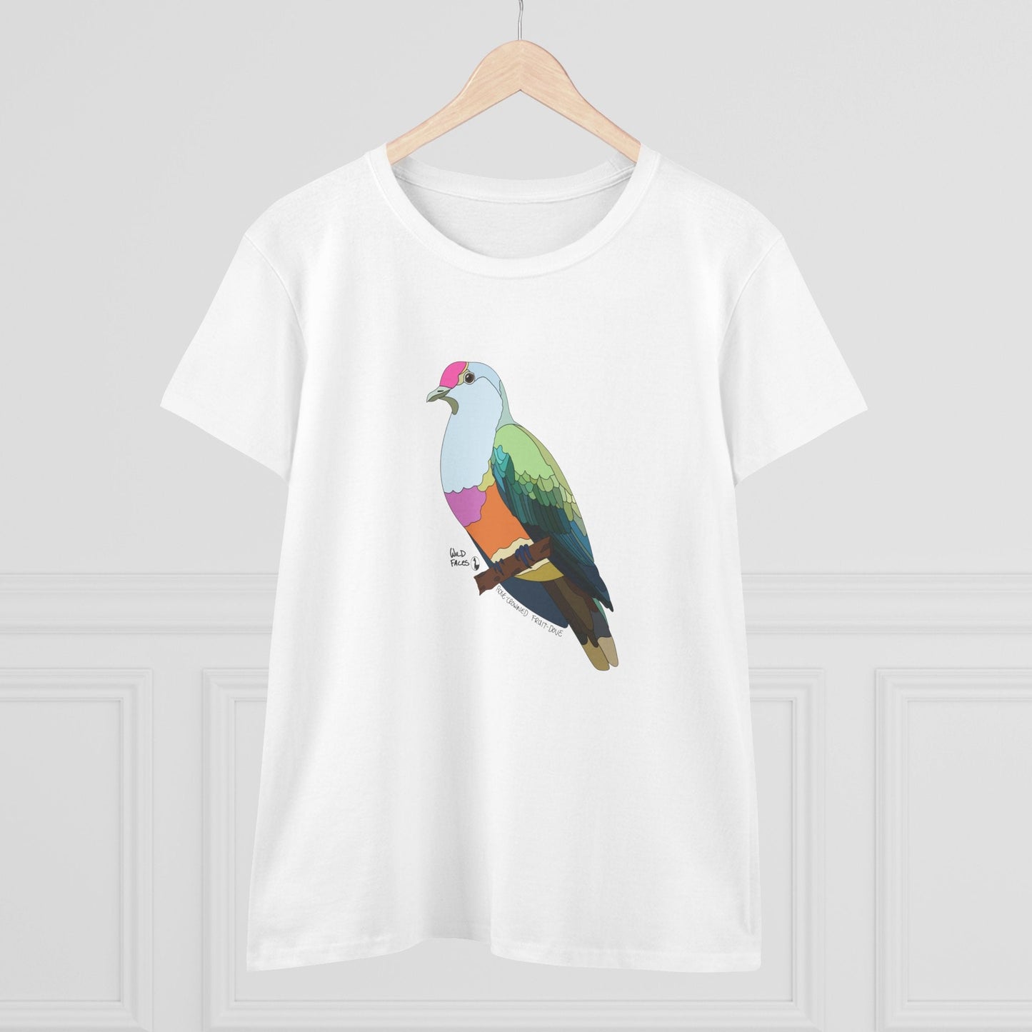 Rose-crowned Fruit Dove - Women's Midweight Cotton Tee Printify