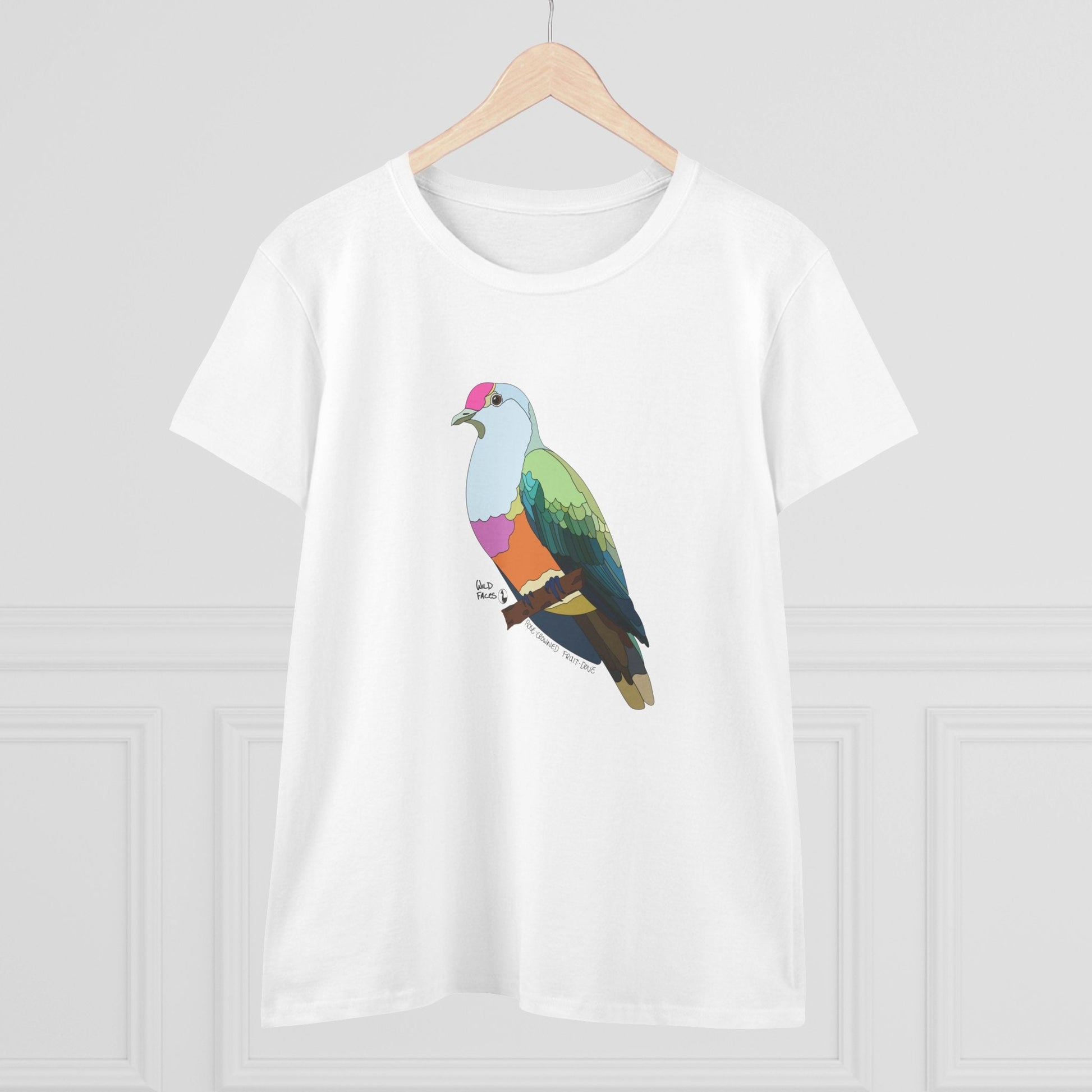 Rose-crowned Fruit Dove - Women's Midweight Cotton Tee Printify