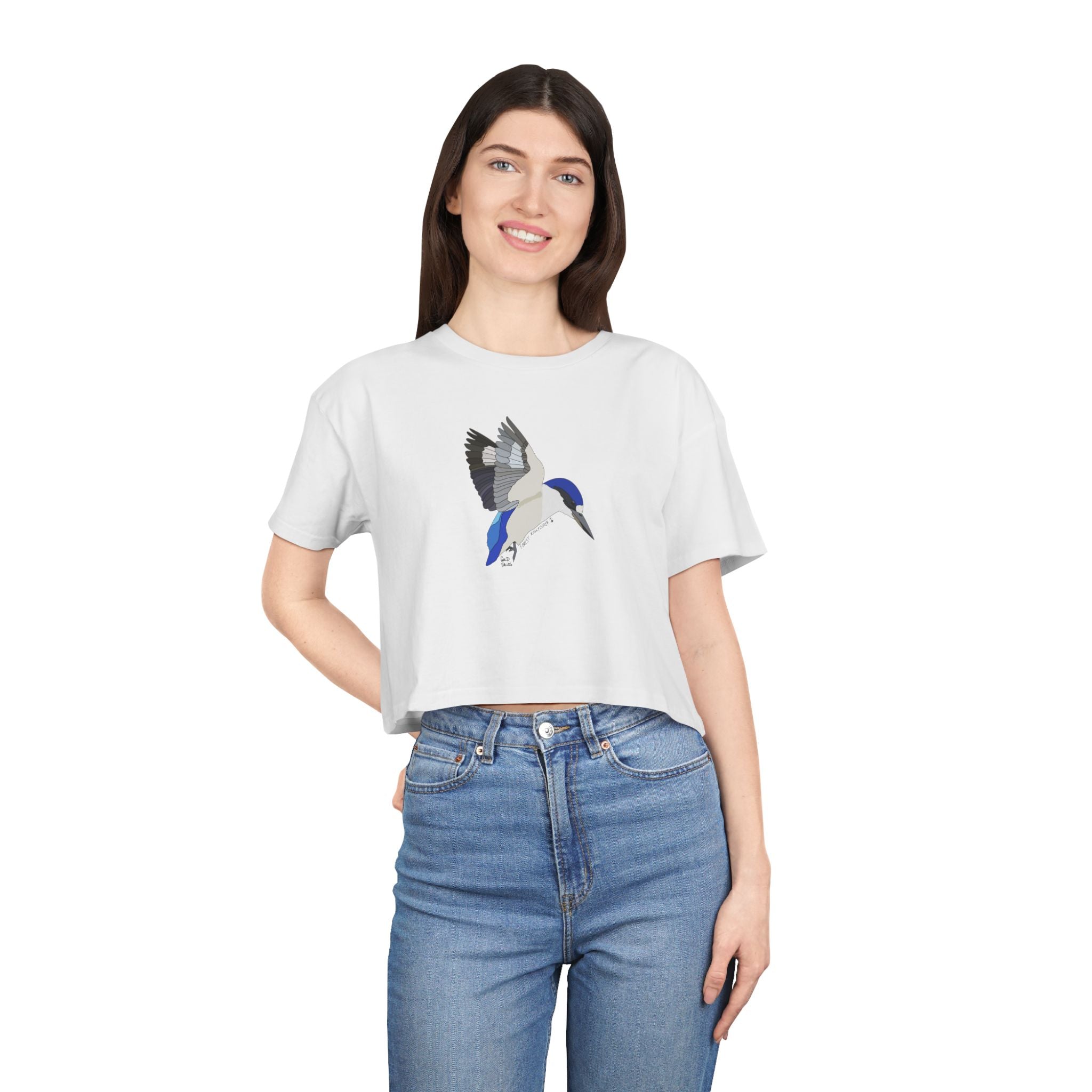 Forest Kingfisher (in flight) - Women's Crop Tee