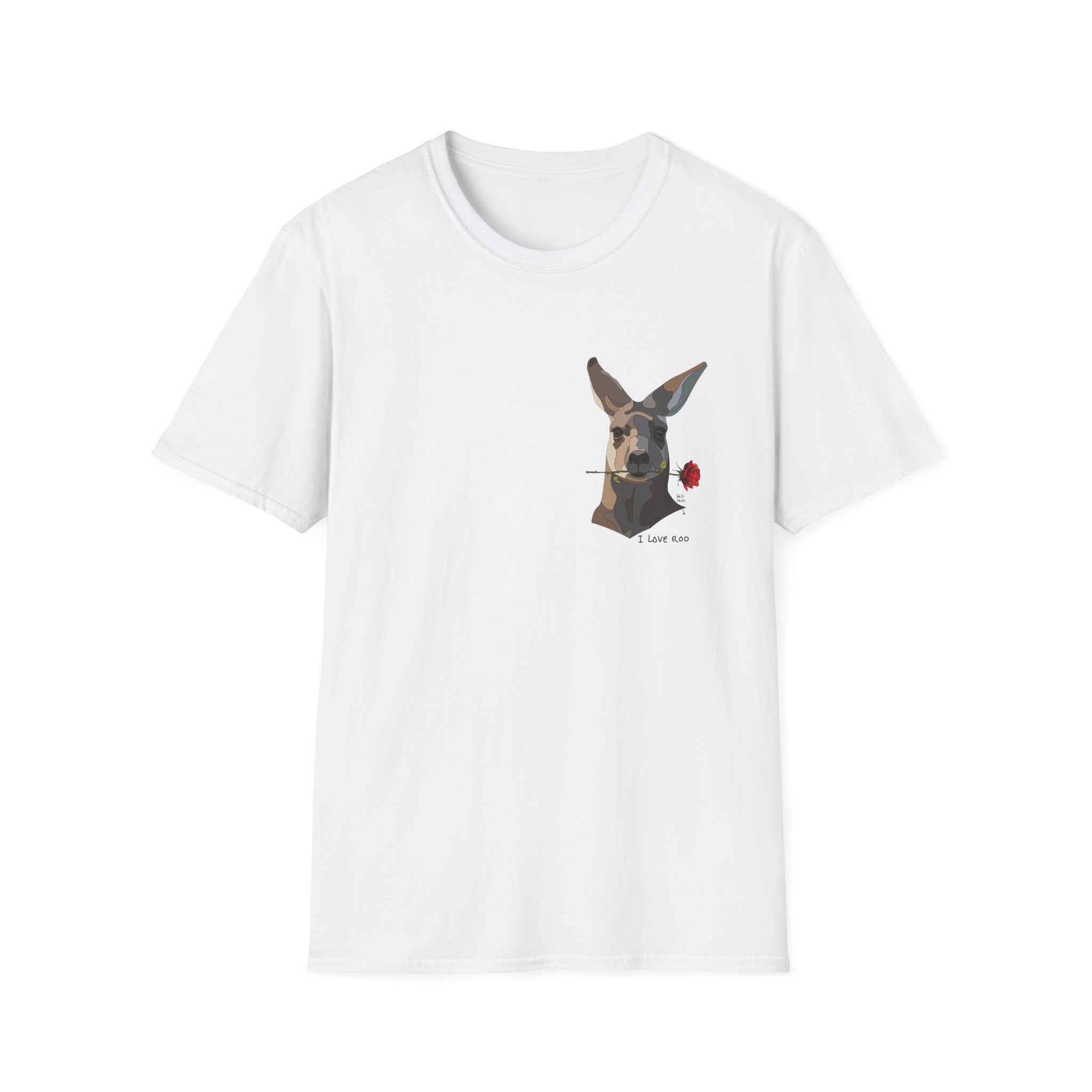 Love from... an Eastern Grey Kangaroo - small design - Unisex Softstyle T-Shirt