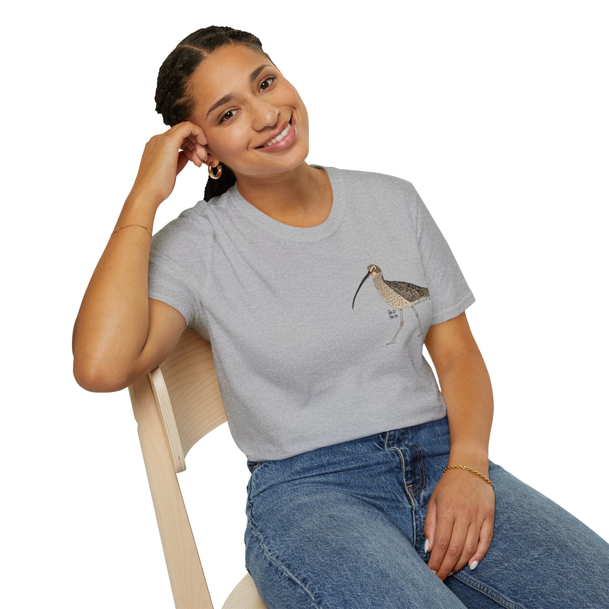 Eastern Curlew- Small design - Unisex Softstyle T-Shirt Printify