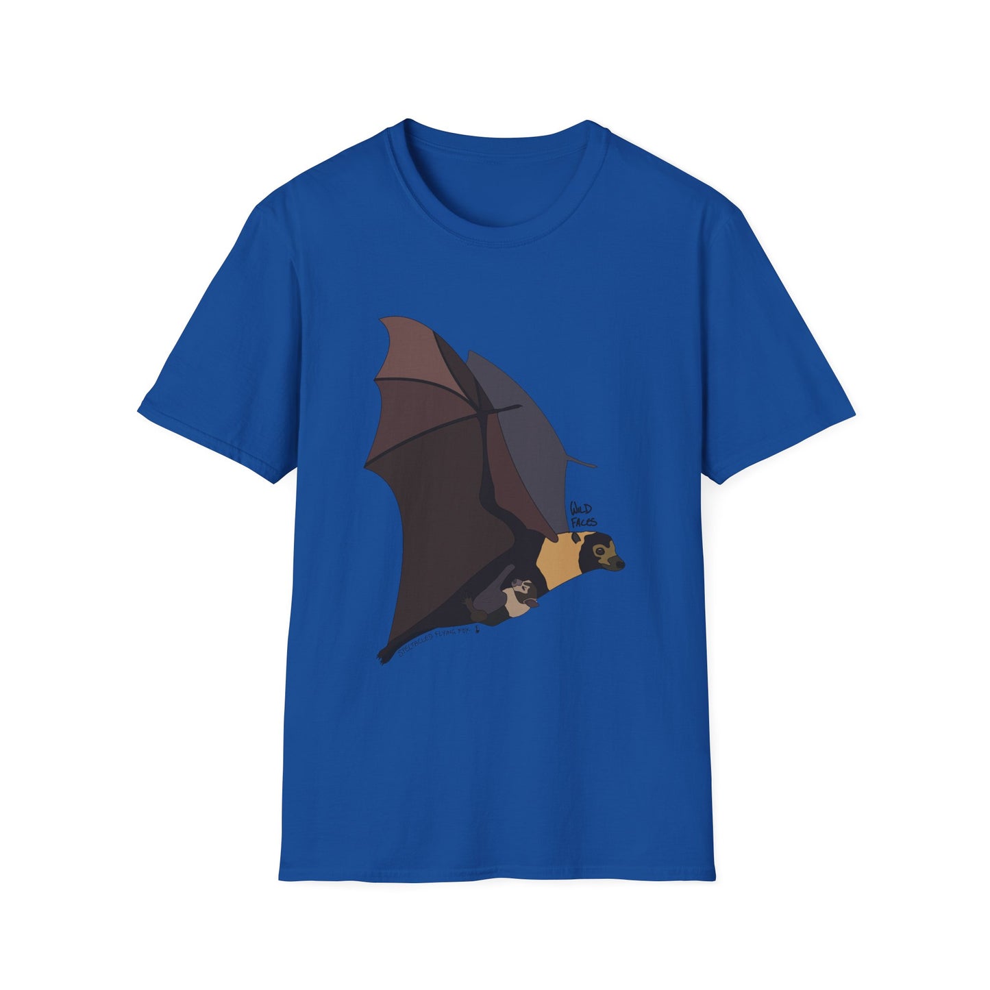 Spectacled Flying Fox (in flight) - Unisex Softstyle T-Shirt