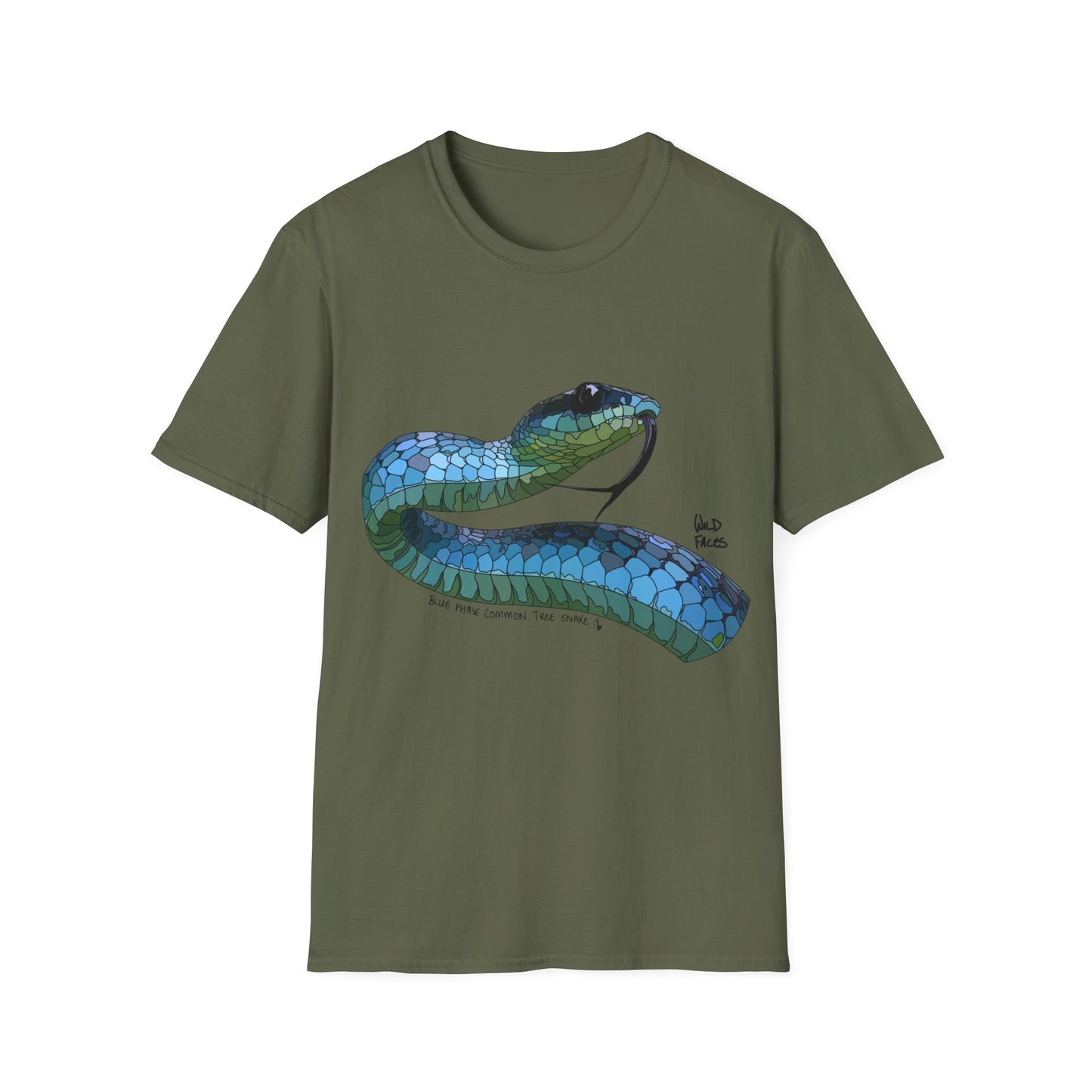 Blue Phase Common Tree-Snake - Unisex Softstyle T-Shirt