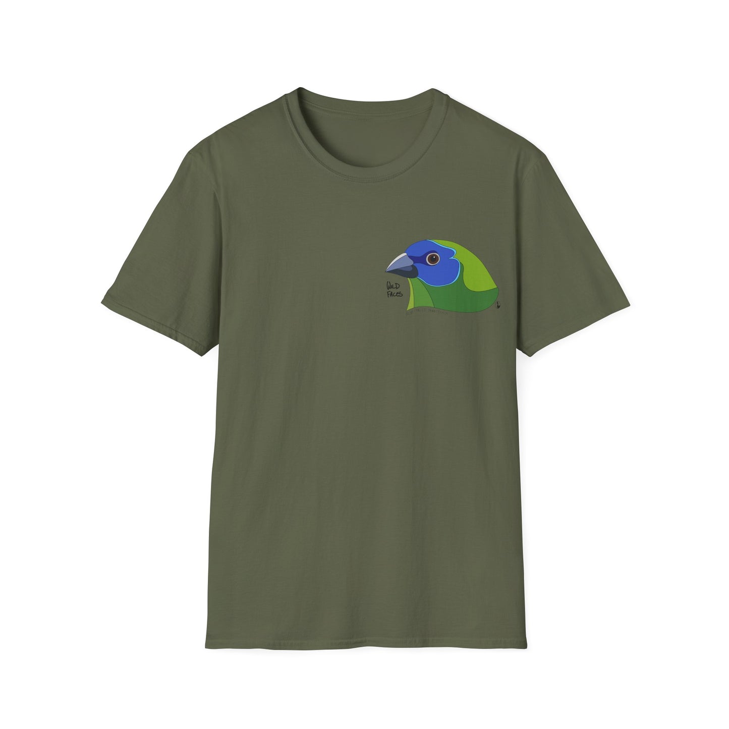 Blue-faced Parrotfinch - Small design - Unisex Softstyle T-Shirt Printify