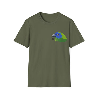 Blue-faced Parrotfinch - Small design - Unisex Softstyle T-Shirt Printify