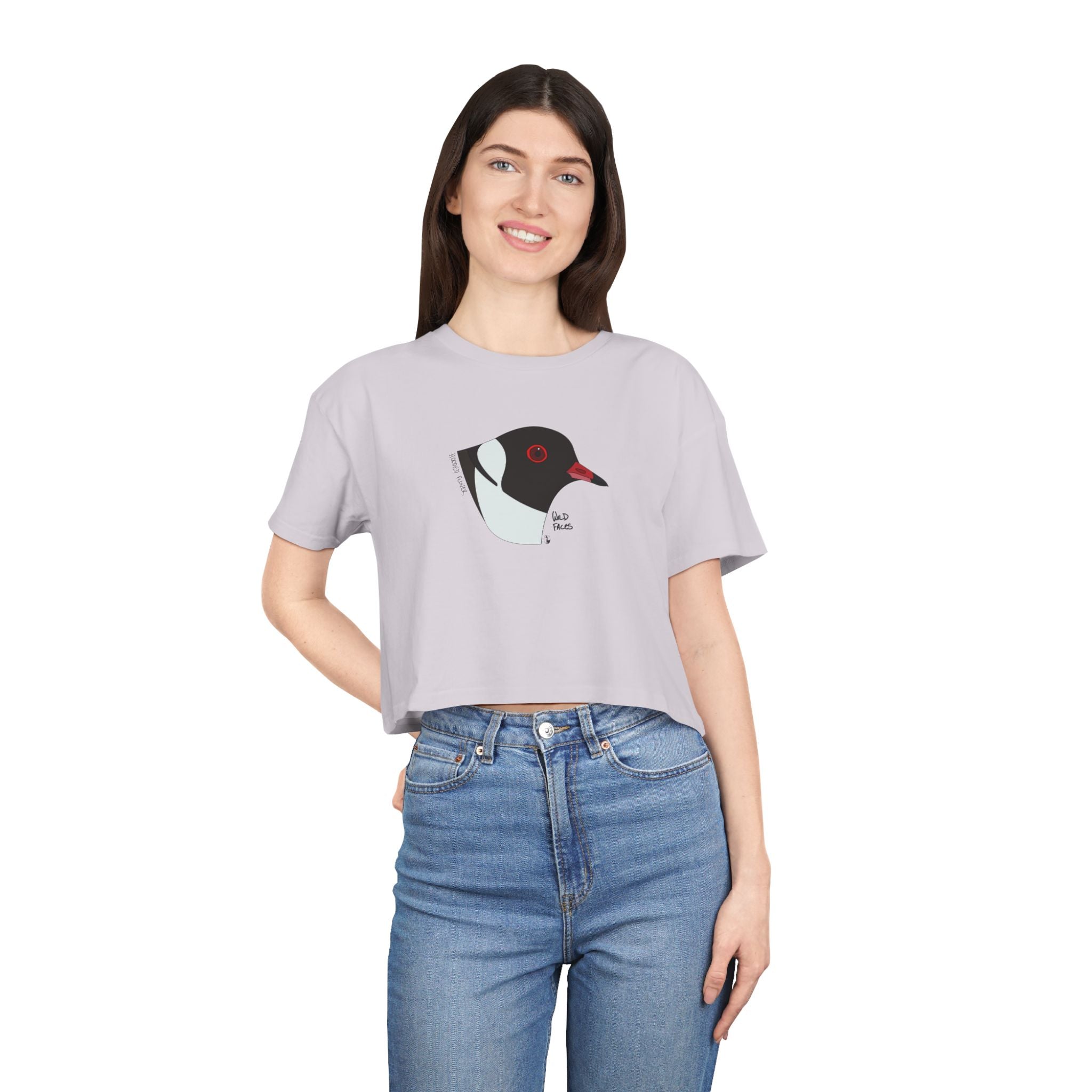 Hooded Plover (head) - Women's Crop Tee