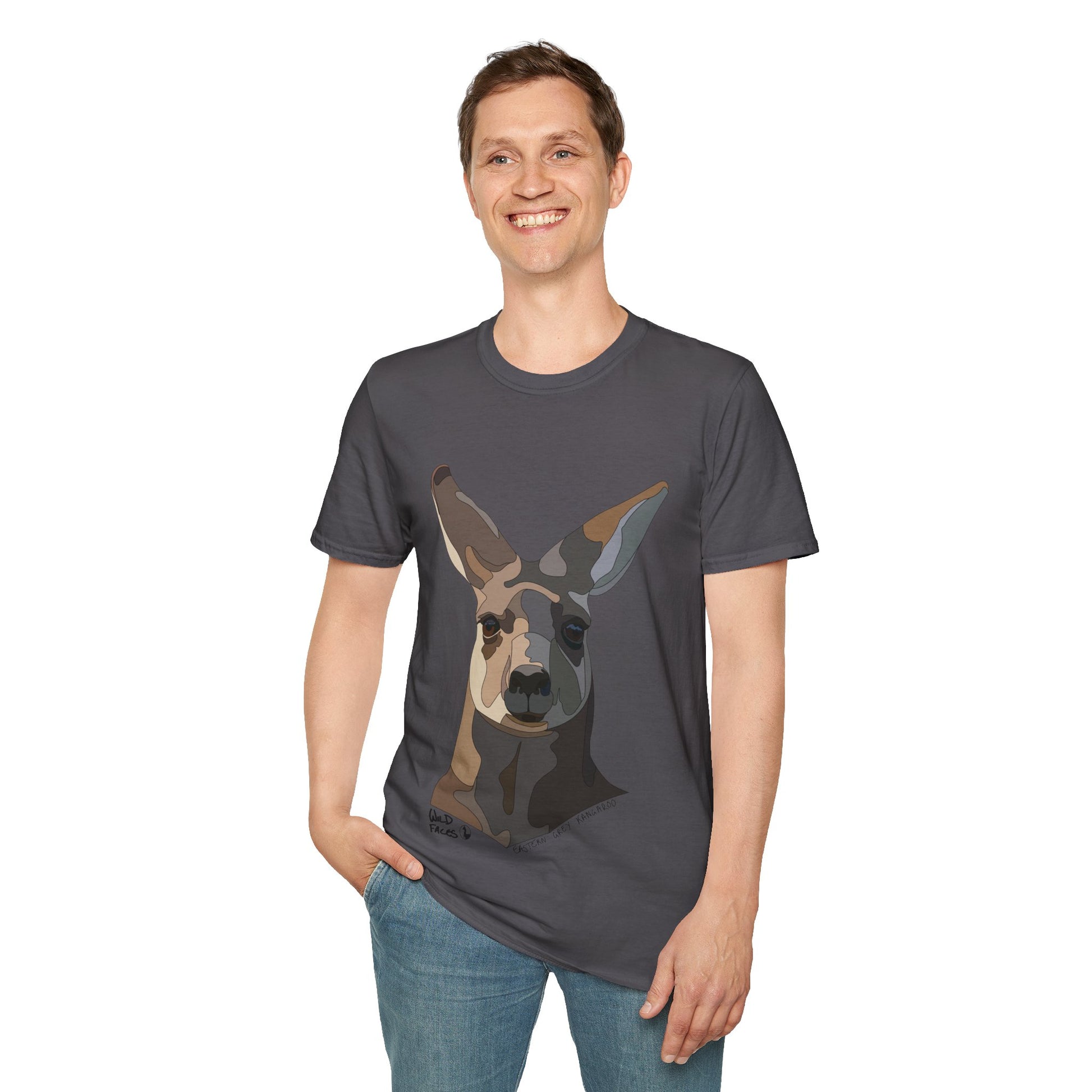 Eastern Grey Kangaroo - Unisex Softstyle T-Shirt Printify