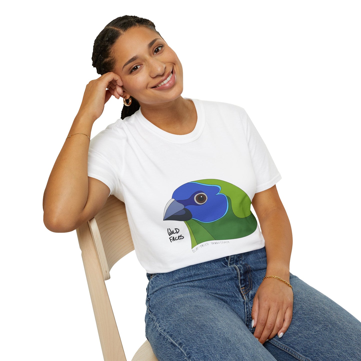 Blue-faced Parrotfinch - Unisex Softstyle T-Shirt Printify