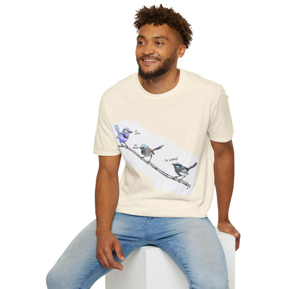 A trio of  Fairy-wrens (spendid, superb and lovely) - Unisex Softstyle T-Shirt