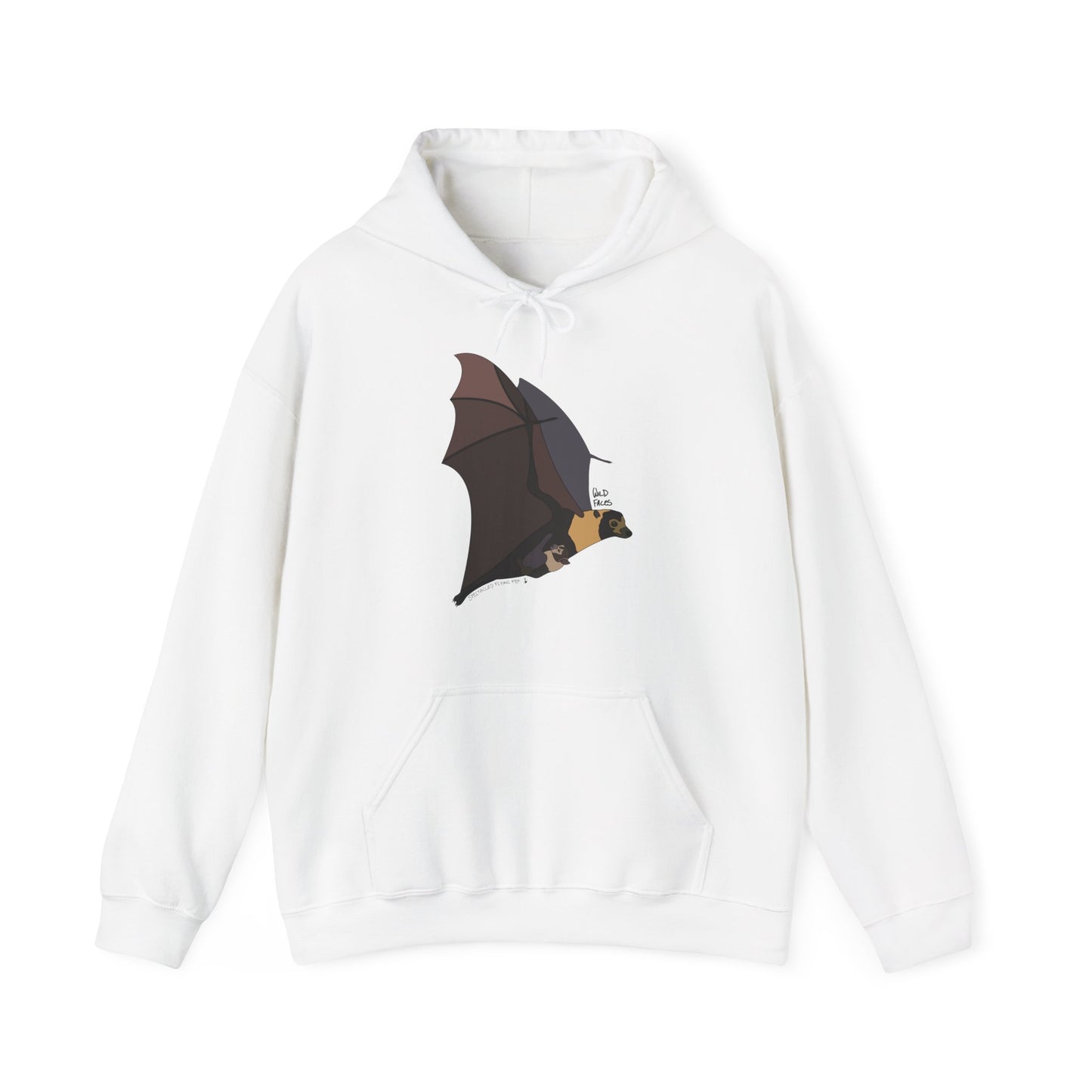 Spectacled Flying Fox (in flight) | Unisex Heavy Blend™ Hooded Sweatshirt